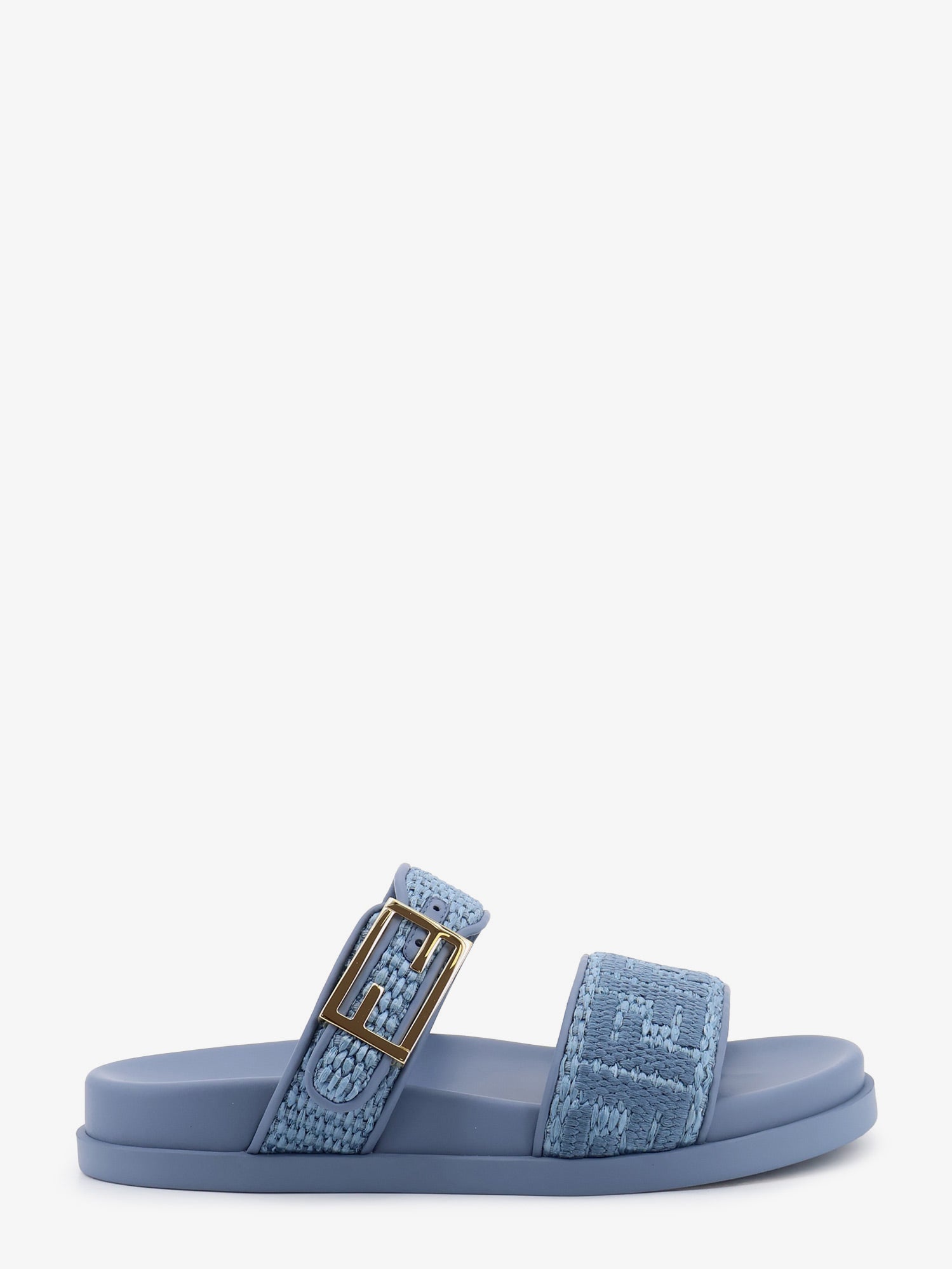 Fendi Fendi Feel Woven Rafia Flat Sandals