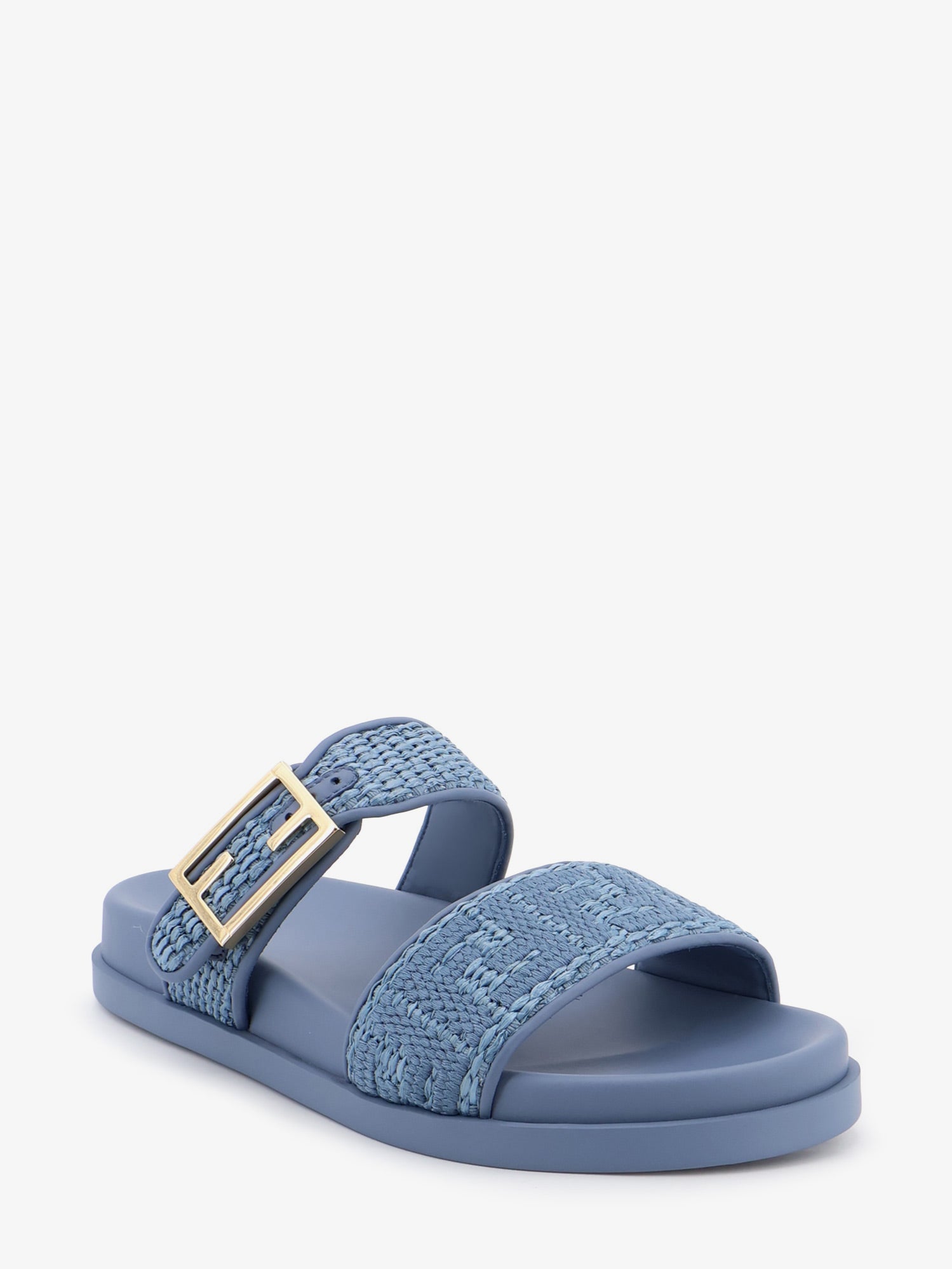 Fendi Fendi Feel Woven Rafia Flat Sandals