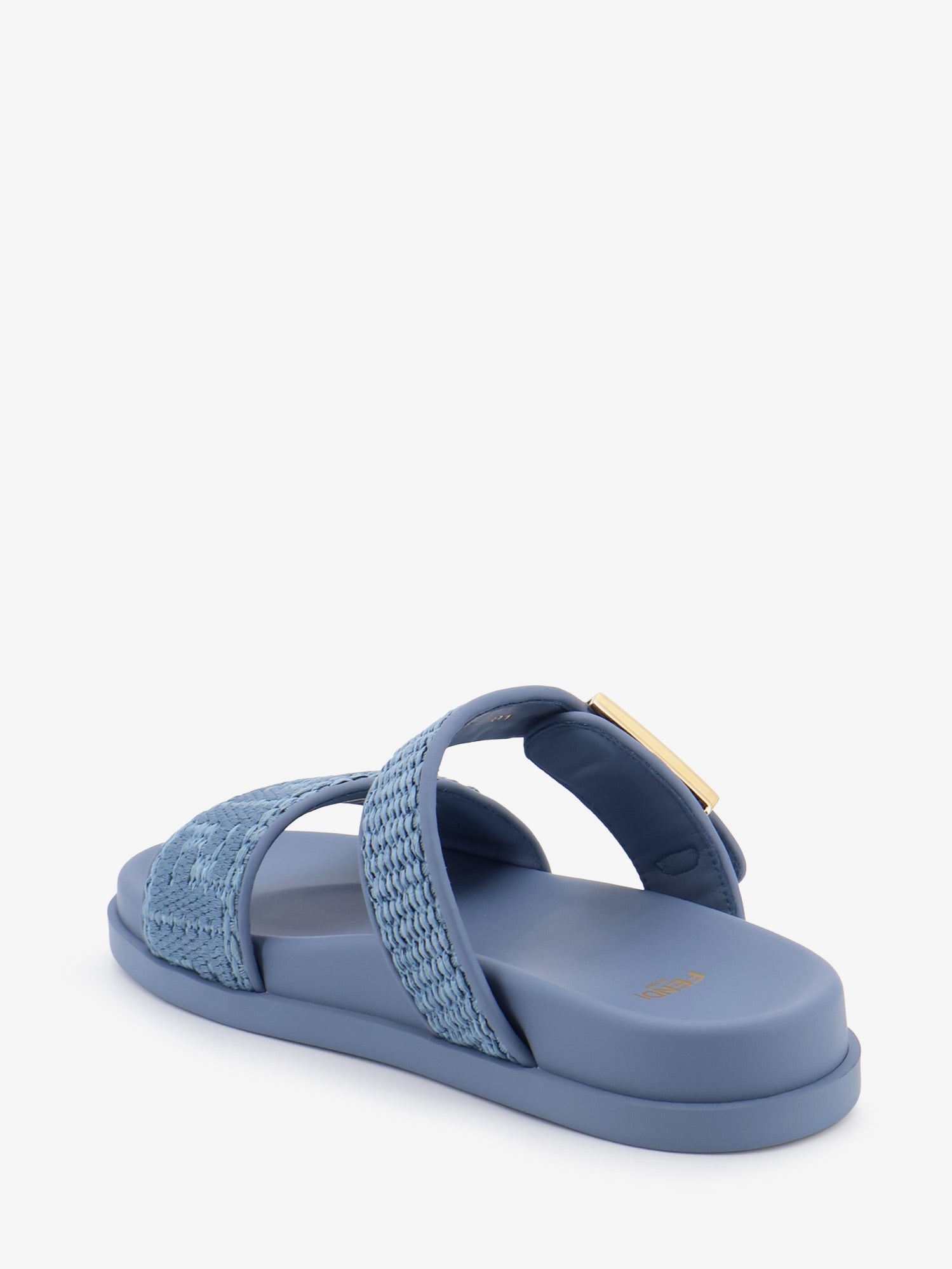Fendi Fendi Feel Woven Rafia Flat Sandals
