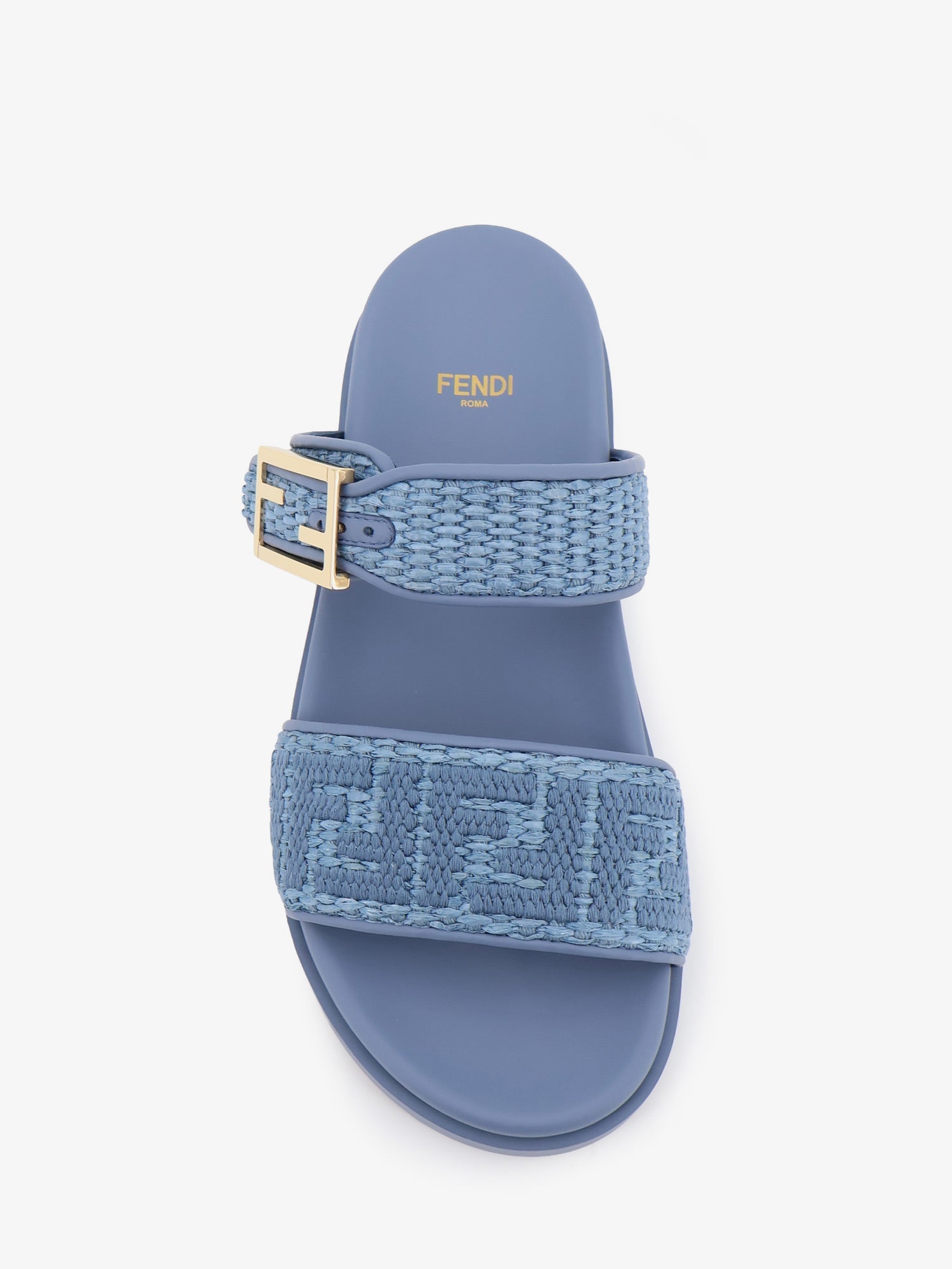 Fendi Fendi Feel Woven Rafia Flat Sandals
