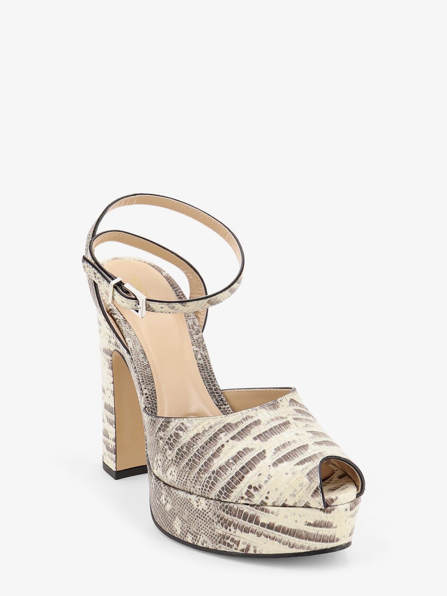 Fendi Fendi After 9 Leather Sandals With Tejus Print