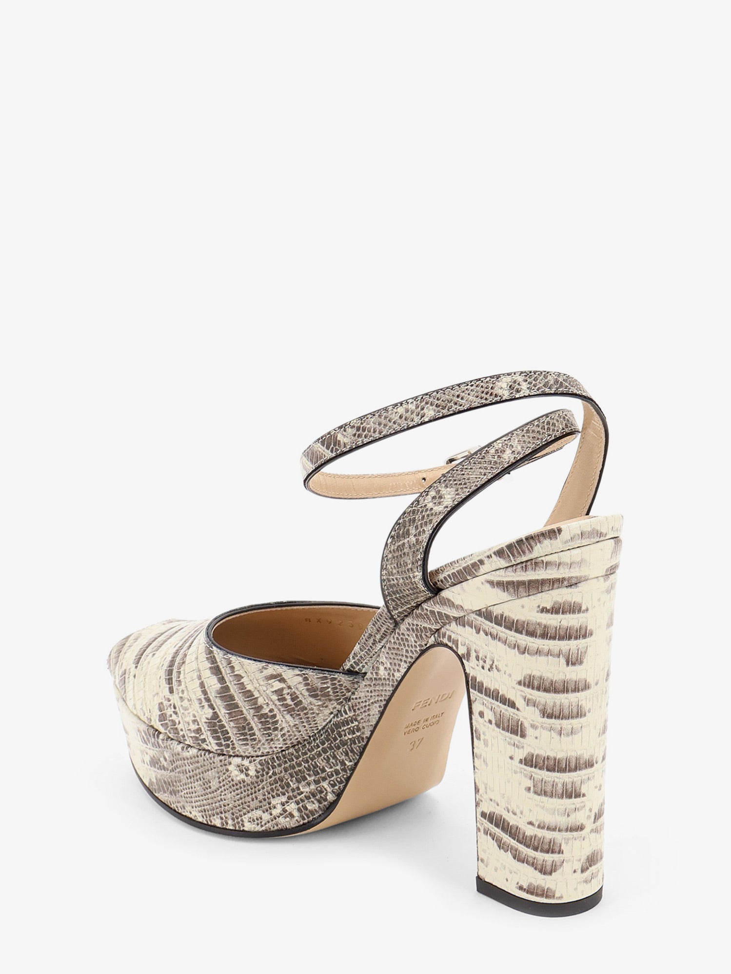 Fendi Fendi After 9 Leather Sandals With Tejus Print