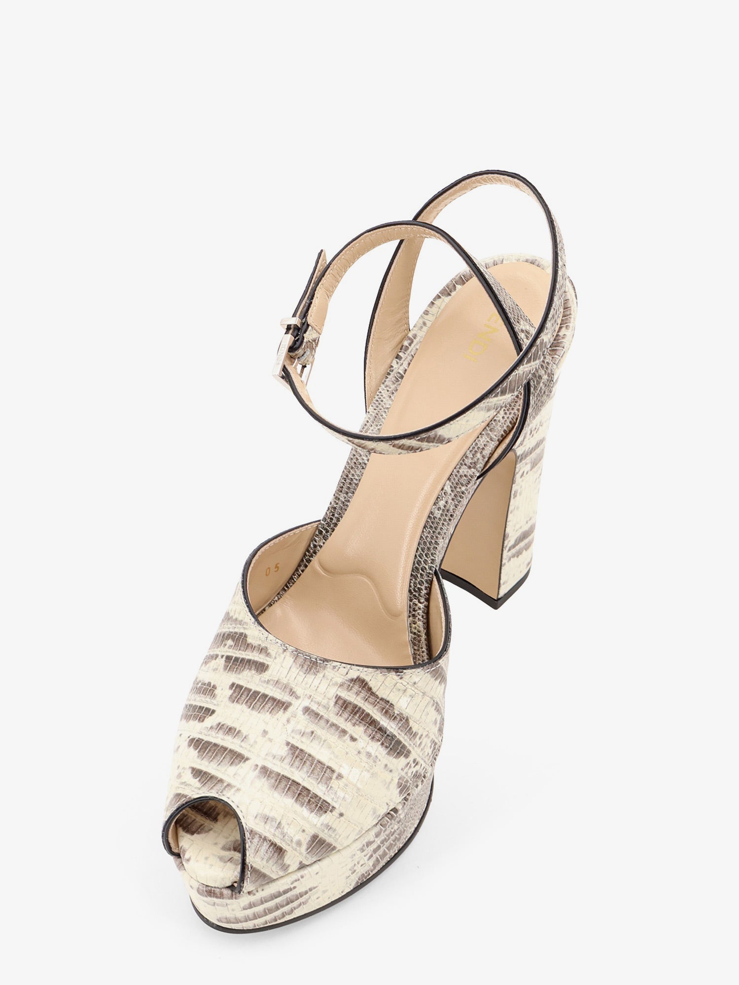 Fendi Fendi After 9 Leather Sandals With Tejus Print