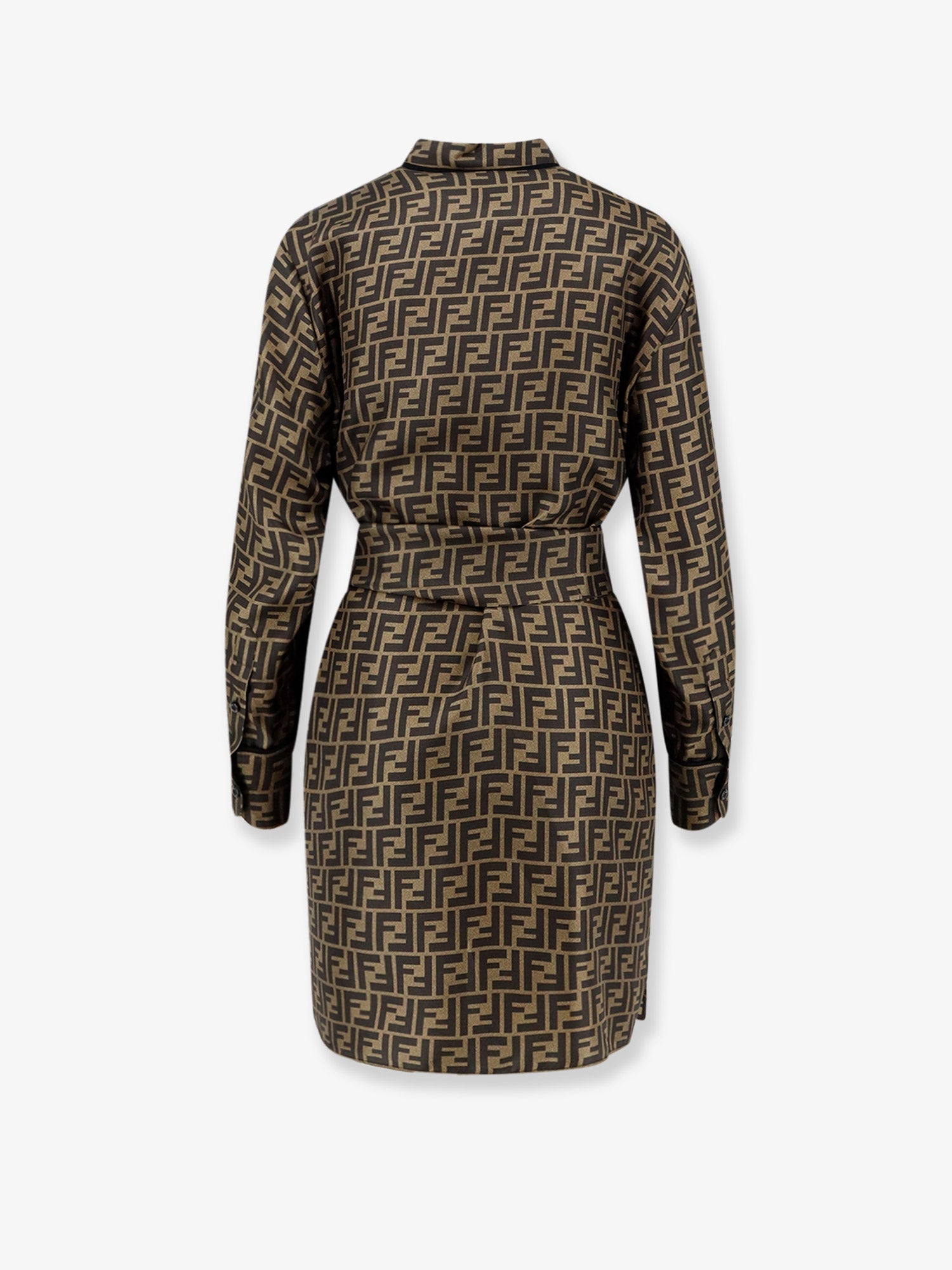 Fendi Silk Dress With All-over Ff Motif