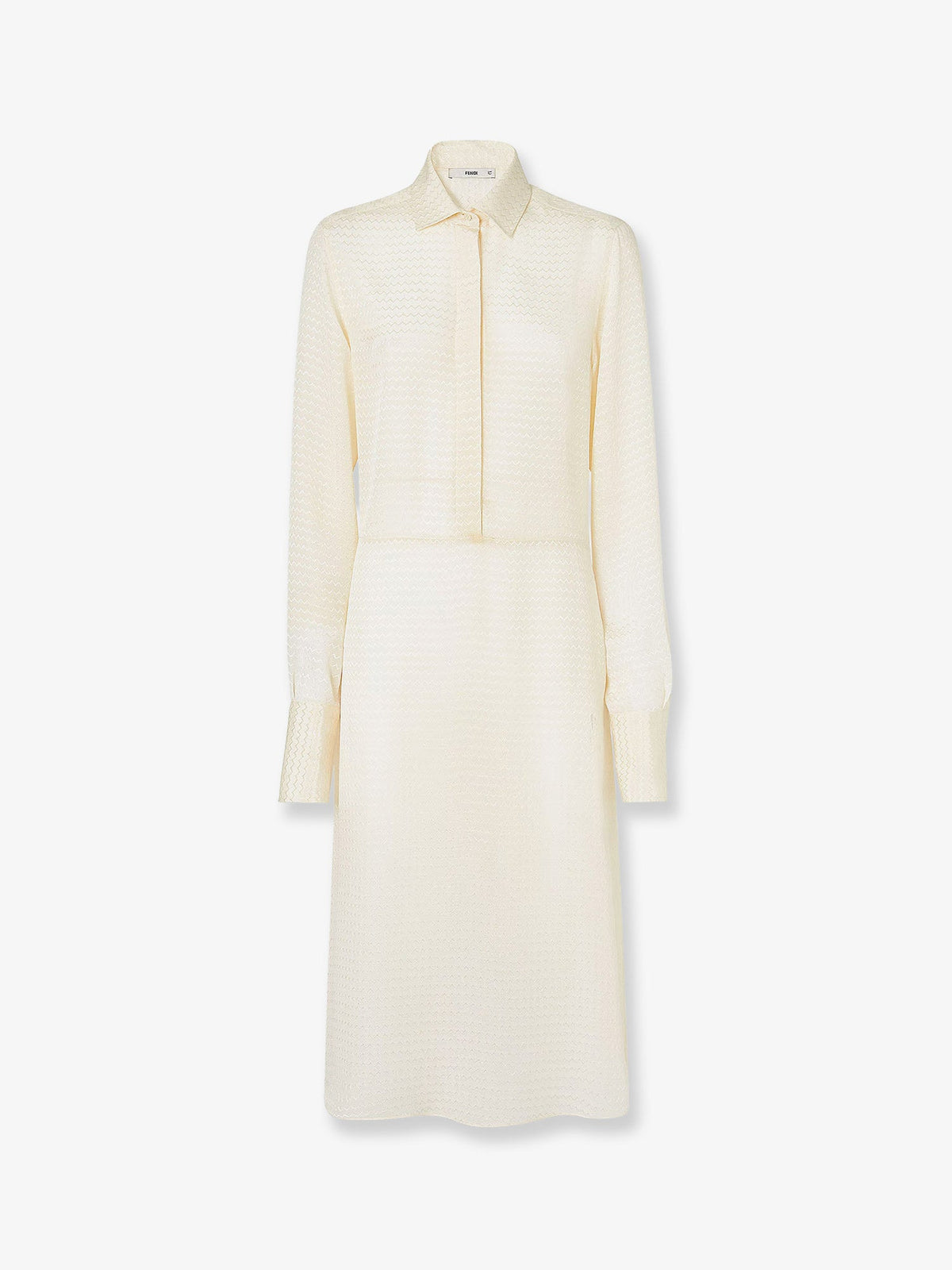 Fendi Silk Jacquard Chemisier Dress