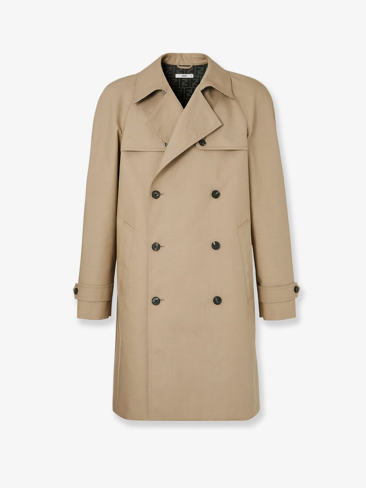 Fendi Double-breasted Mackintosh Fabric Trench
