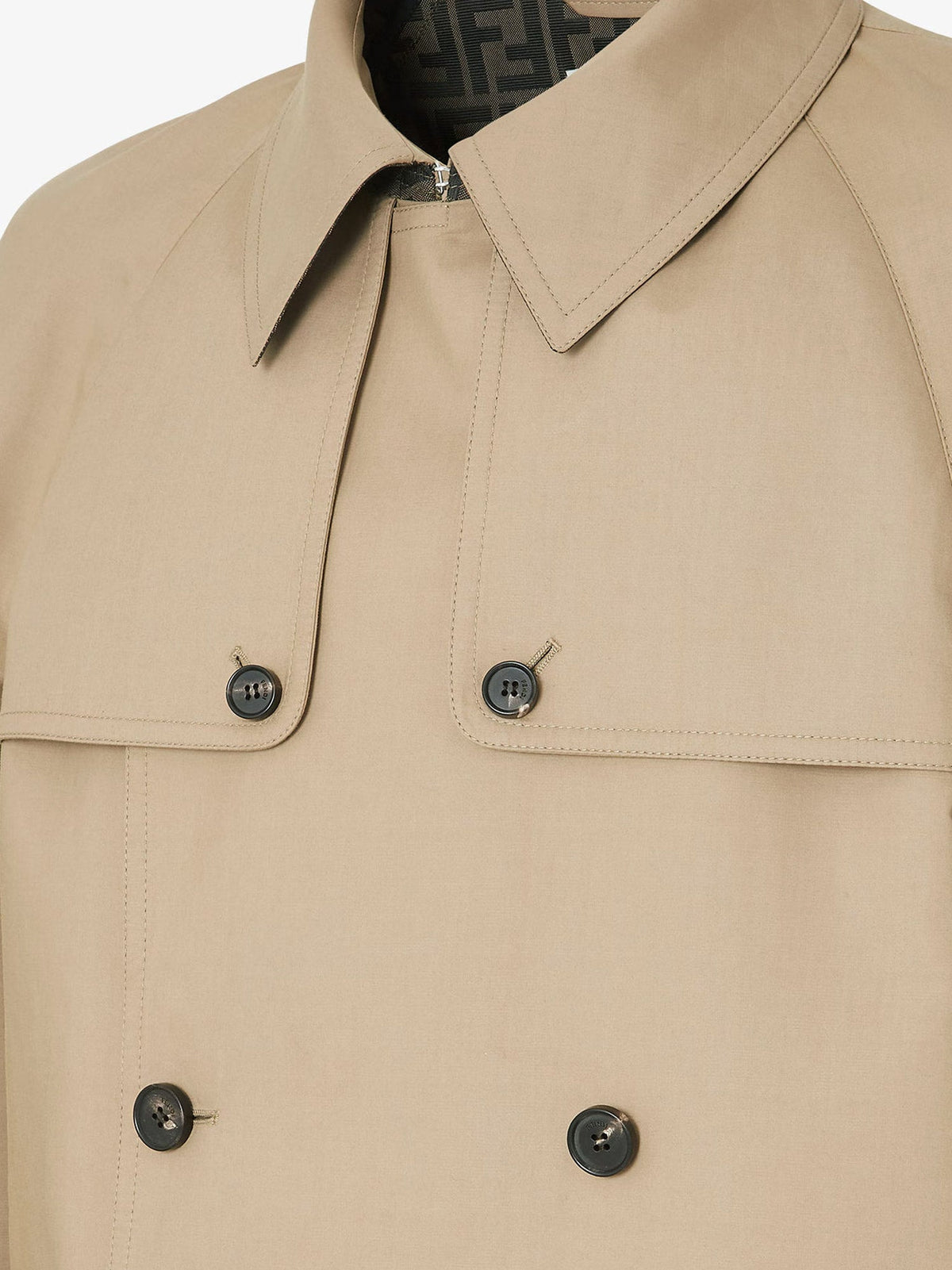 Fendi Double-breasted Mackintosh Fabric Trench
