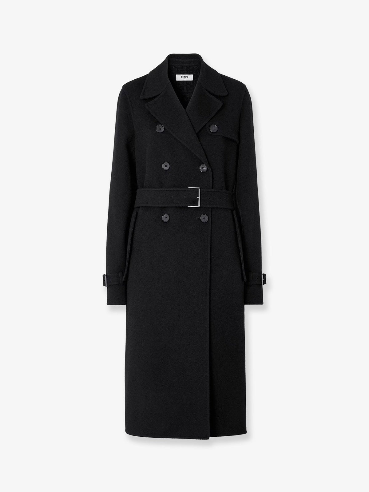 Fendi Ff Zucca Virgin Wool Midi Coat