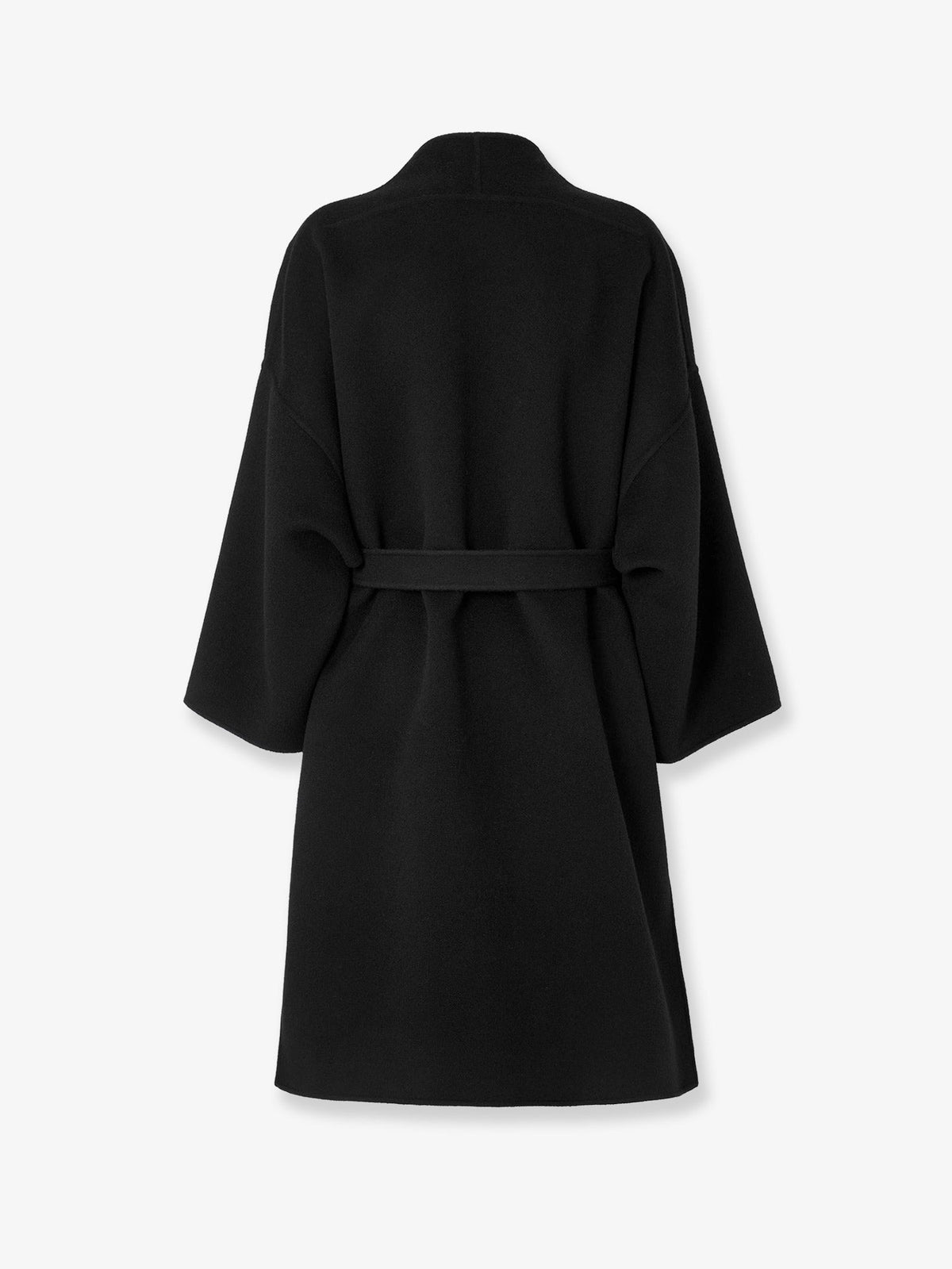 Fendi Ff Zucca Wool Midi Coat Black