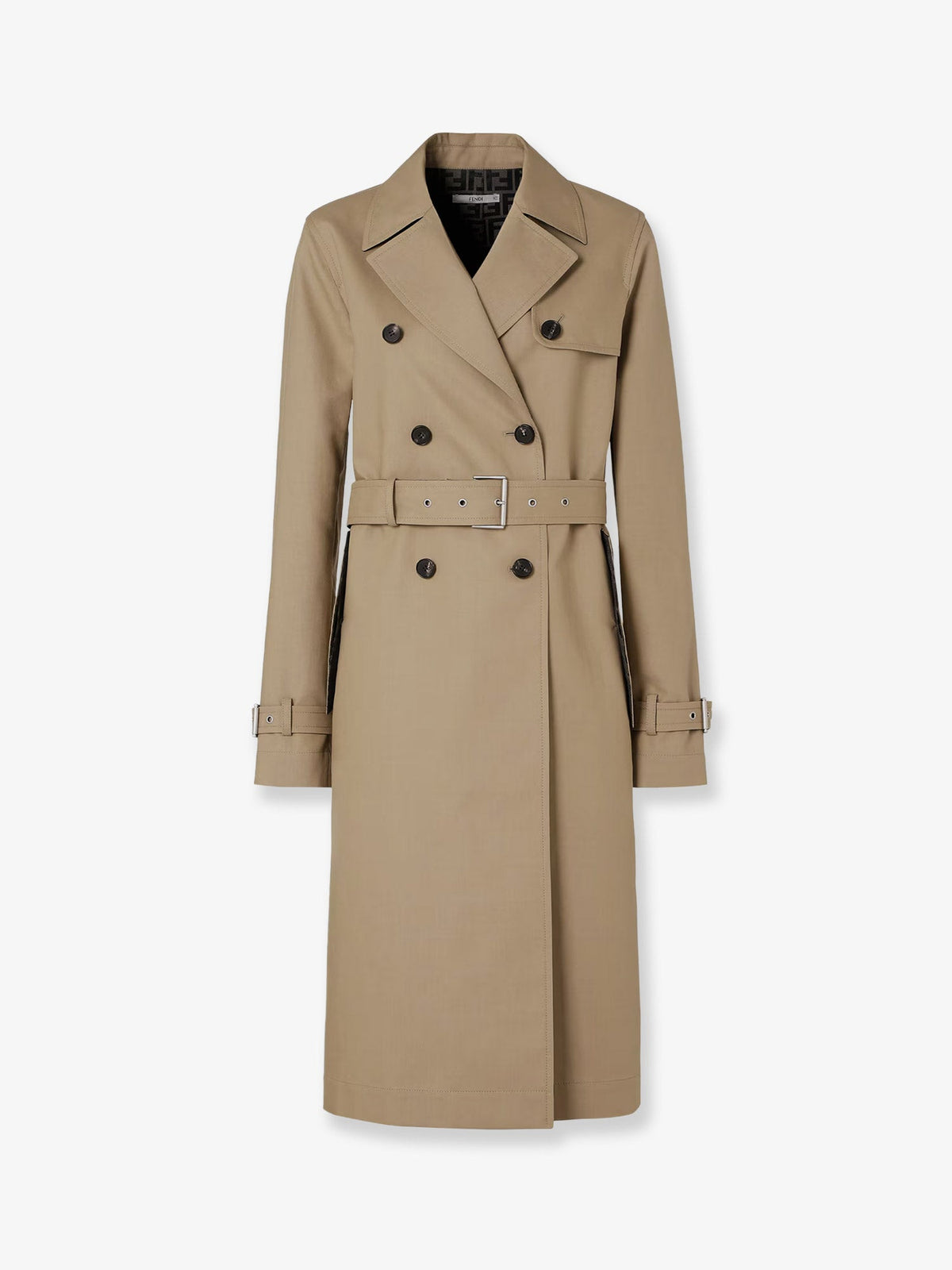 Fendi Midi Trench Coat In Mackintosh Fabric