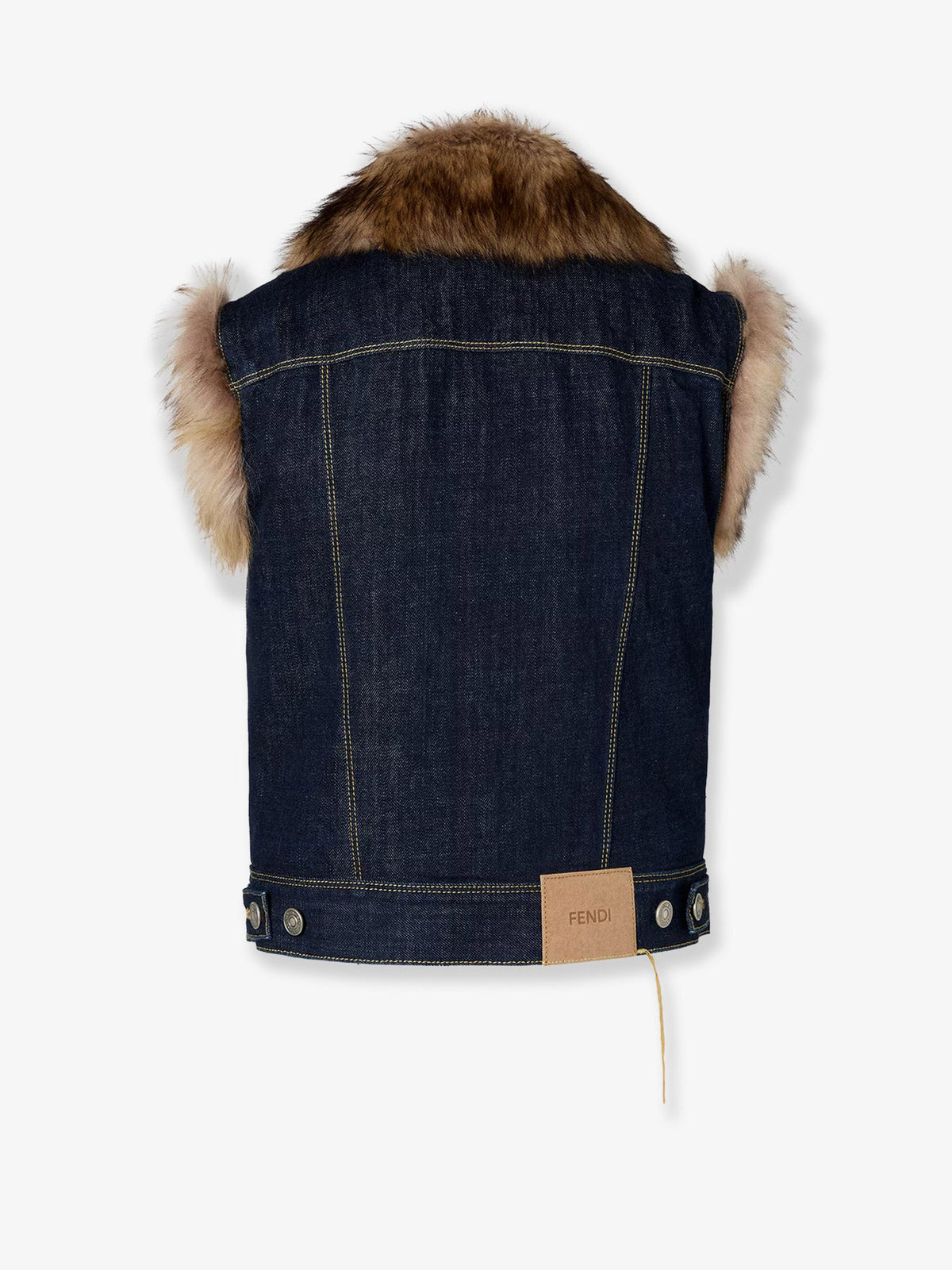 Fendi Denim And Shearling Vest