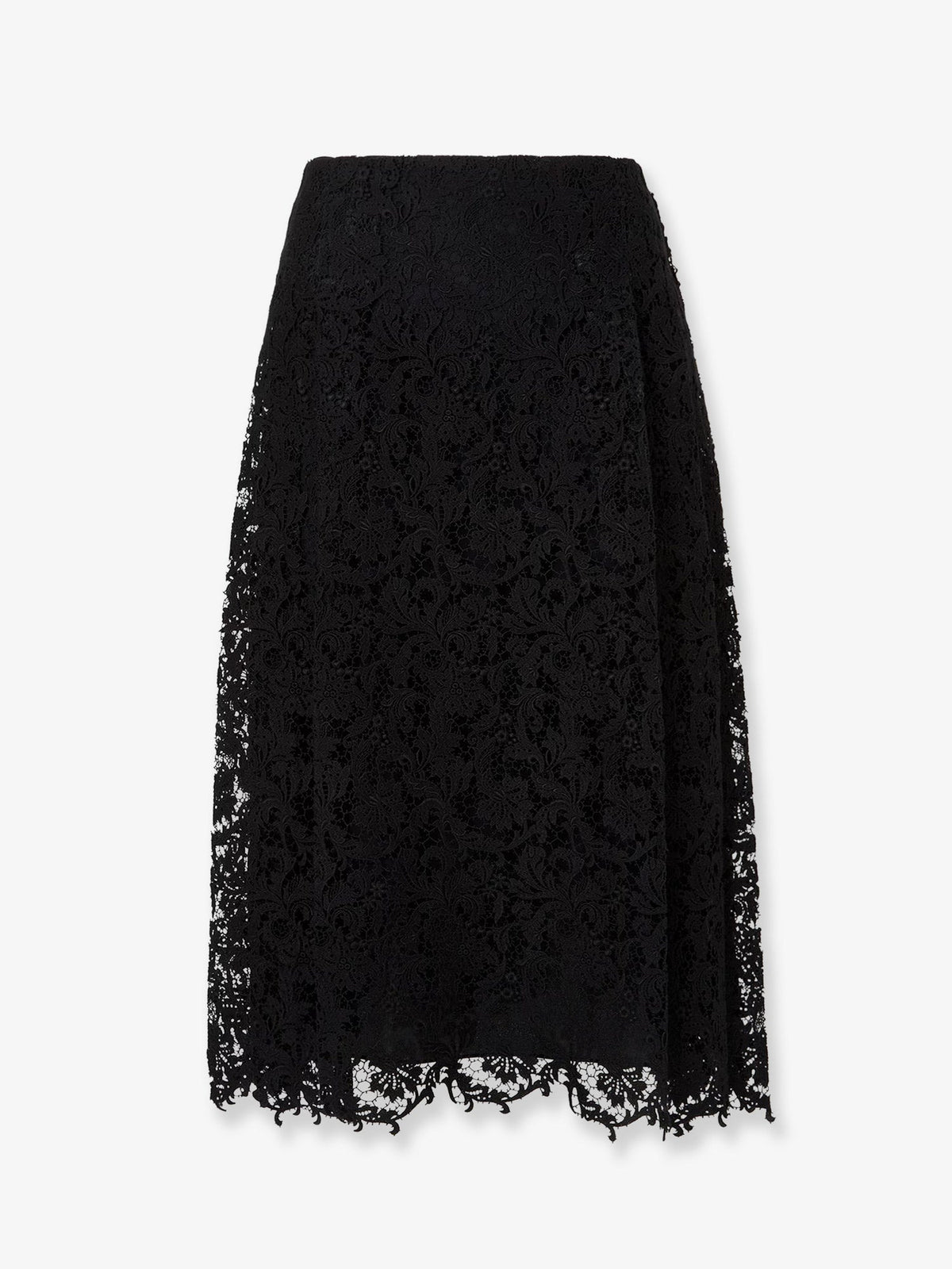 Fendi Black Macramé Lace Skirt
