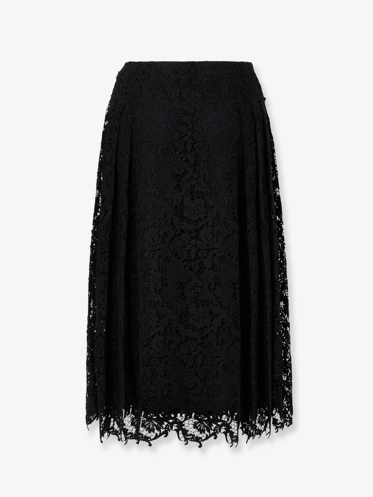 Fendi Black Macramé Lace Skirt