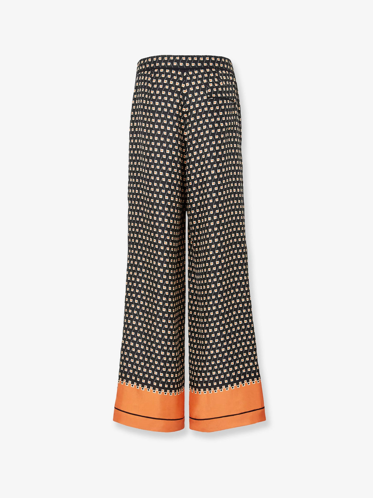 Fendi Printed Black Silk Pajamas Trousers