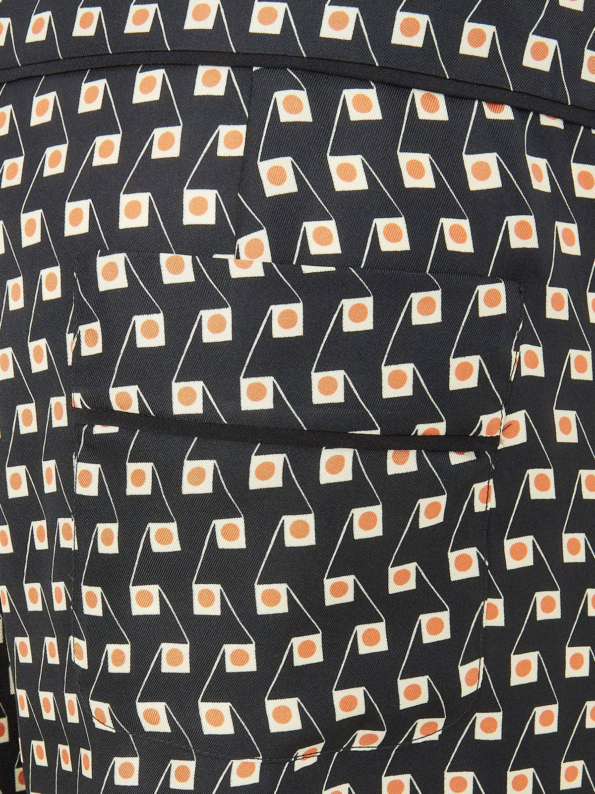Fendi Printed Black Silk Pajamas Trousers
