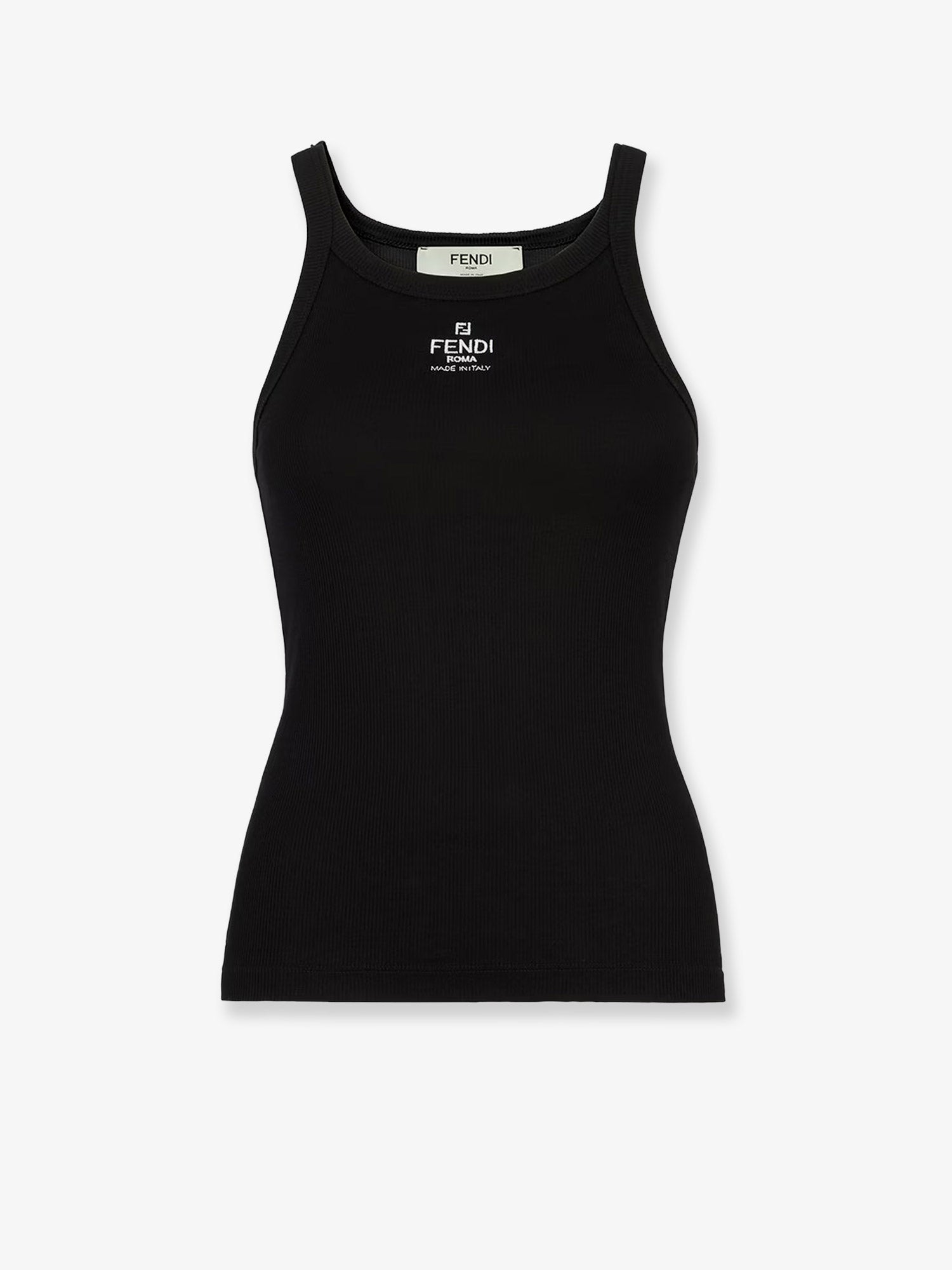 Fendi Ribbed Cotton Tank Top