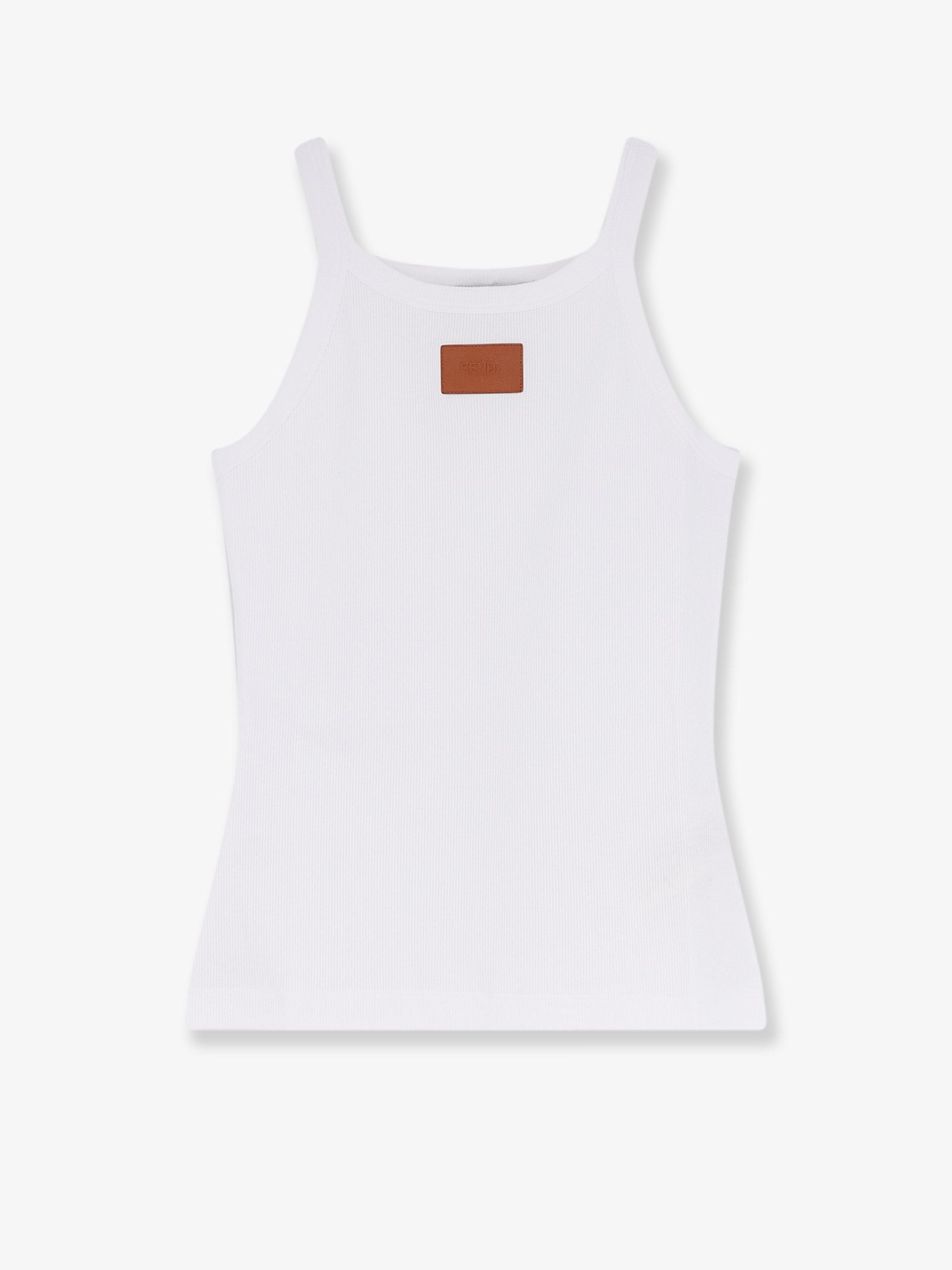 Fendi Ribbed Cotton Tank Top