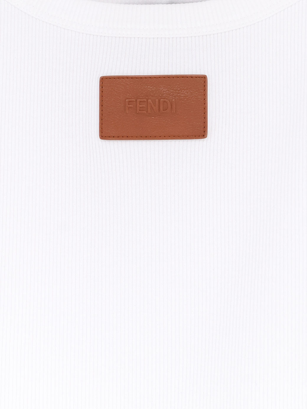 Fendi Ribbed Cotton Tank Top