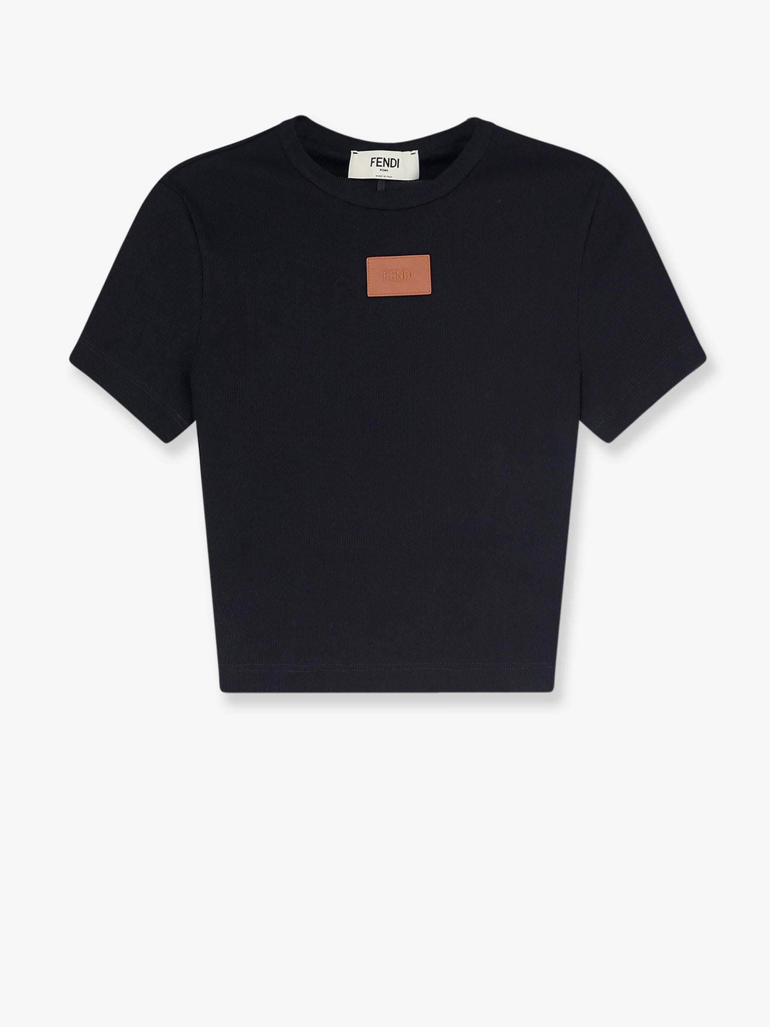 Fendi Cropped Stretch Cotton T-shirt