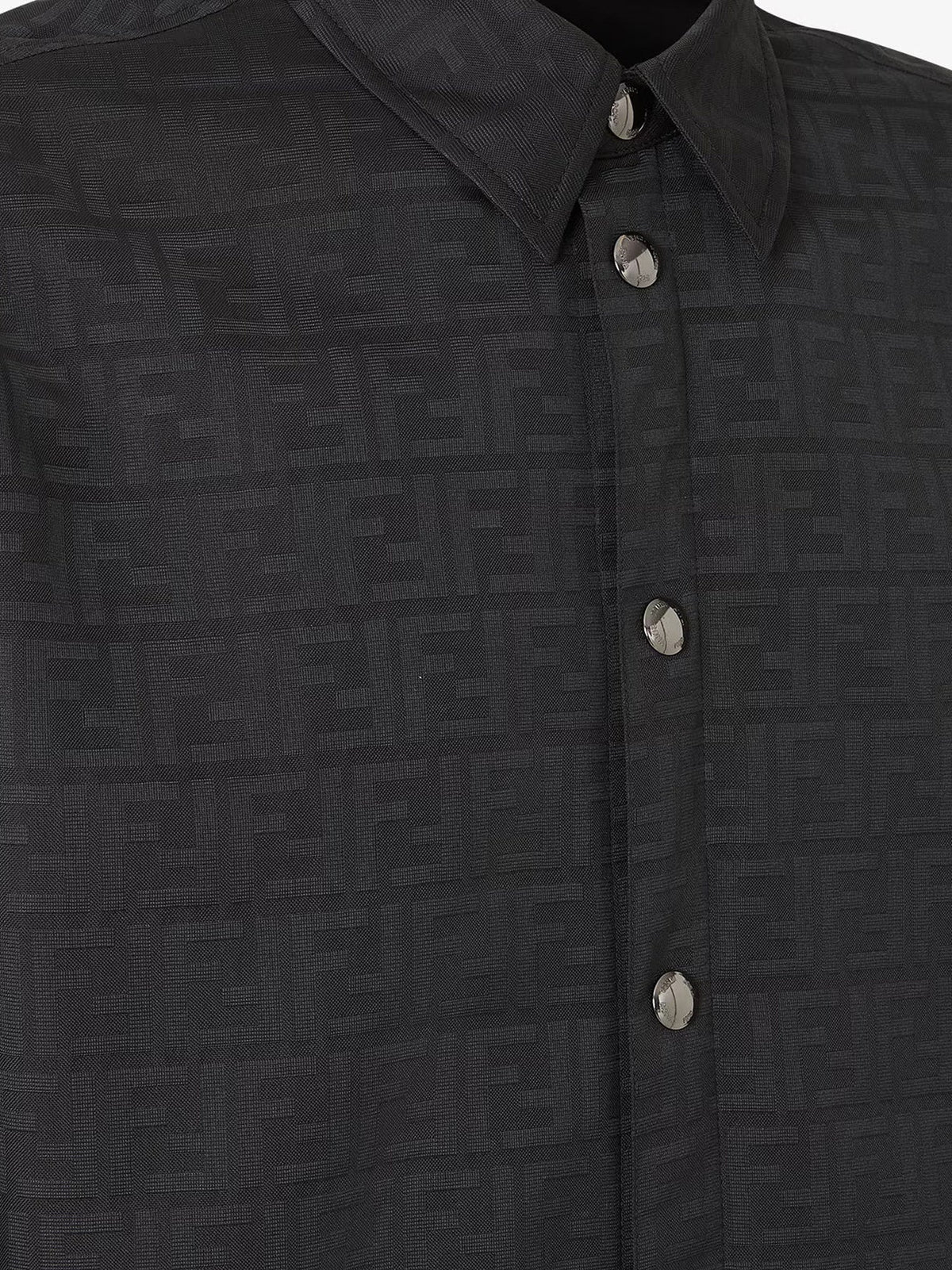 Fendi Black Ff Zucca Jacquard Nylon Blouson