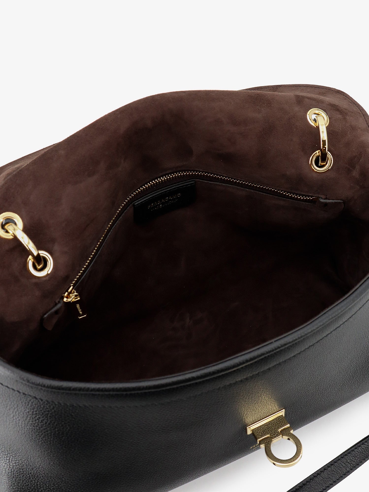 Ferragamo Leather Shoulder Bag With Gancini Detail