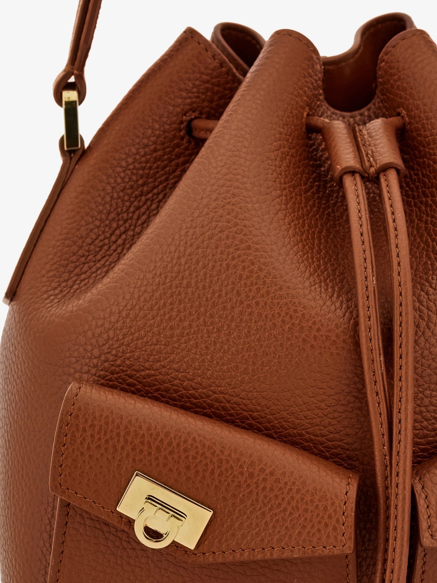Ferragamo Leather Bucket Bag