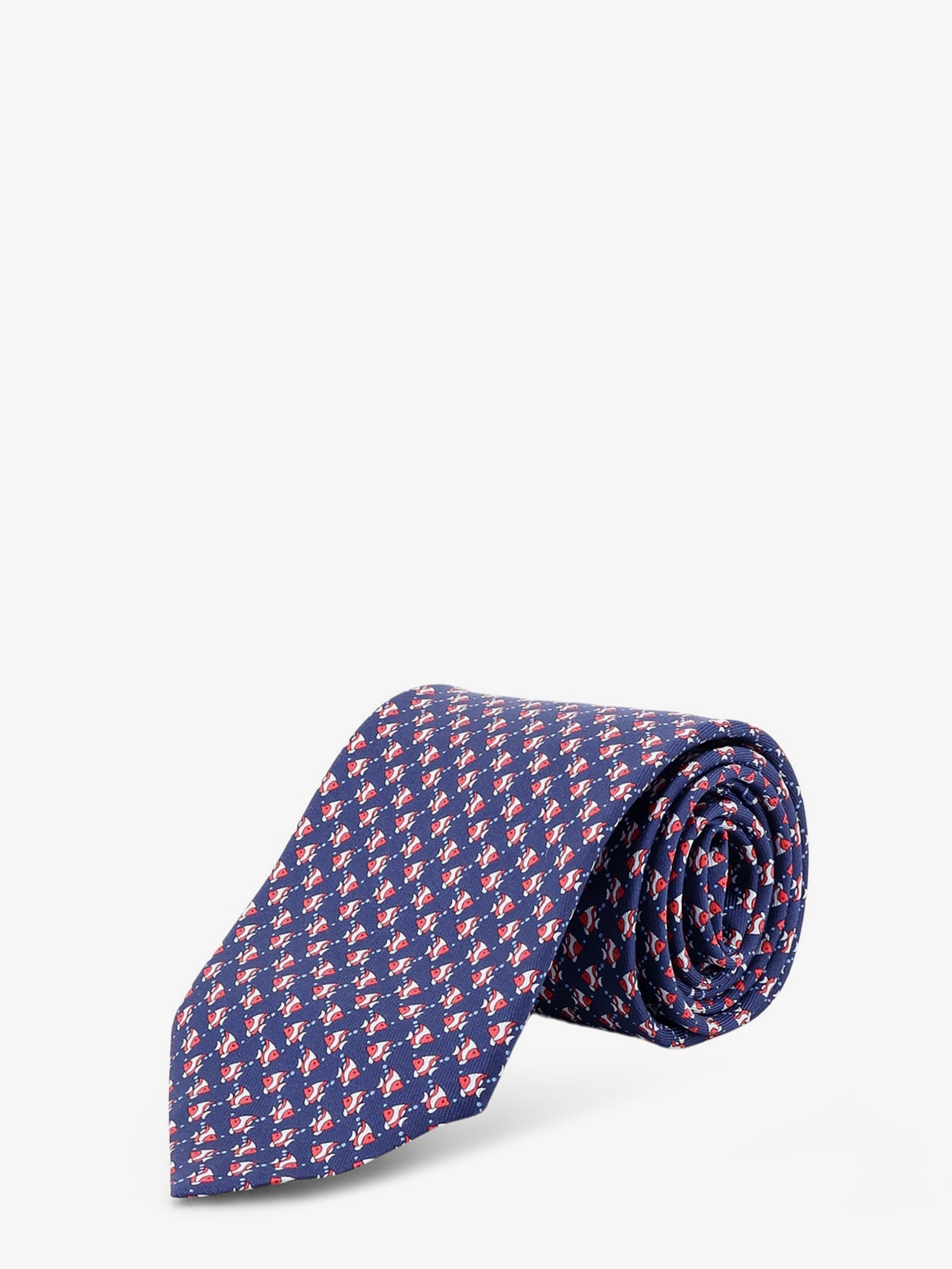 Ferragamo Cyrus Silk Tie With Shark Print