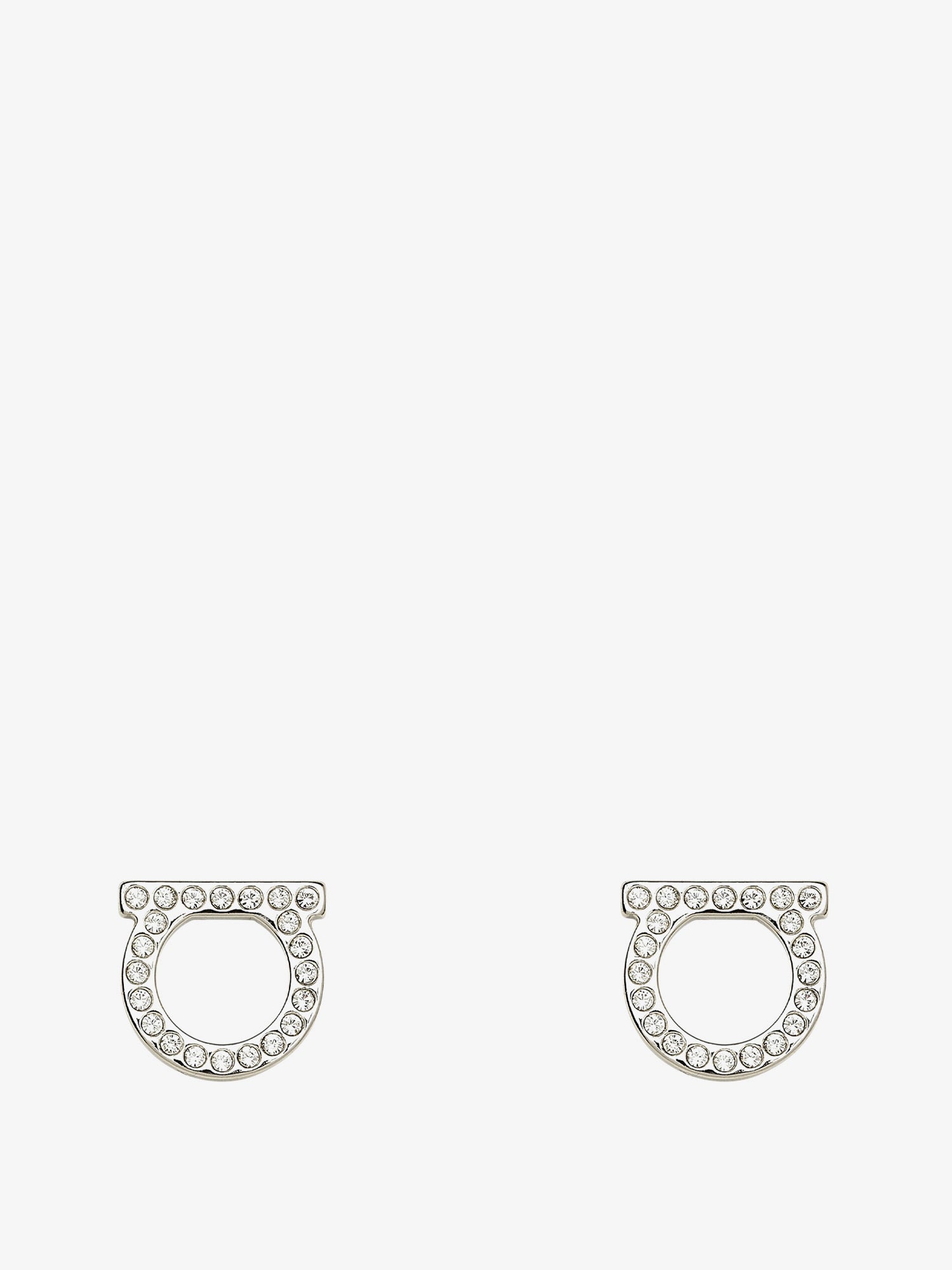 Ferragamo Gancini Crystals Brass Earrings