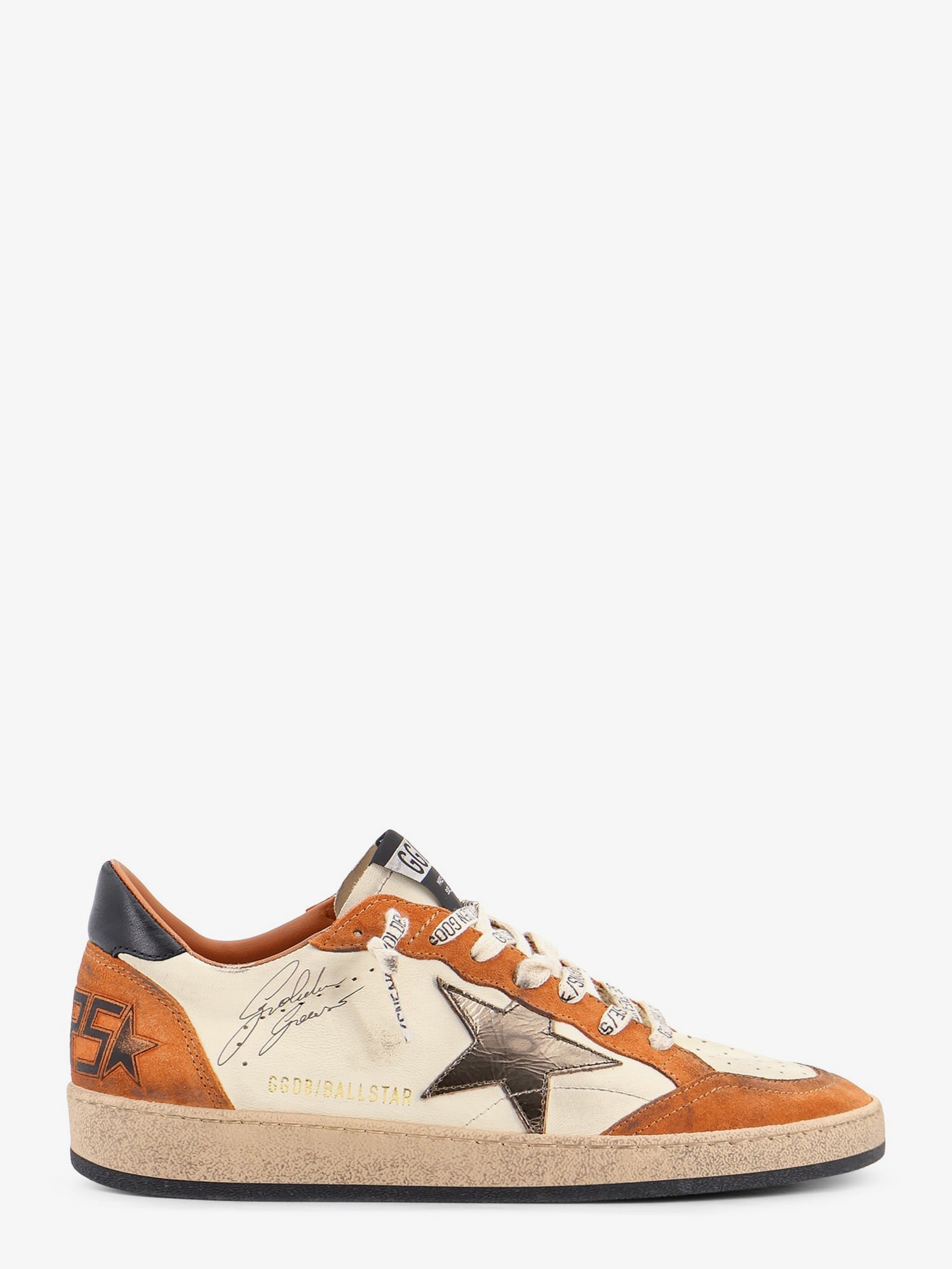 Golden Goose Ballstar Sneakers In Suede And Leather With Iconic Side Logo