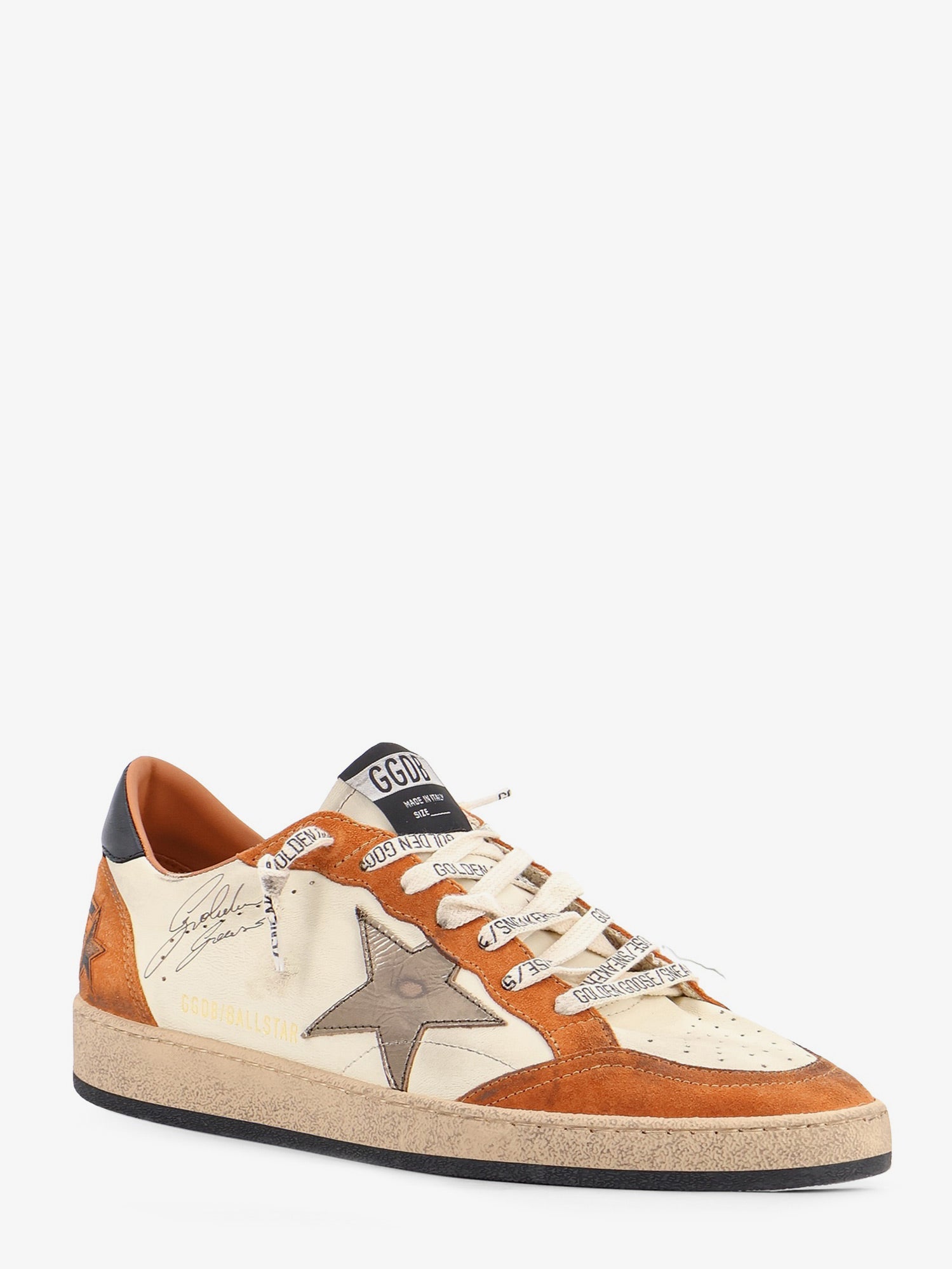 Golden Goose Ballstar Sneakers In Suede And Leather With Iconic Side Logo