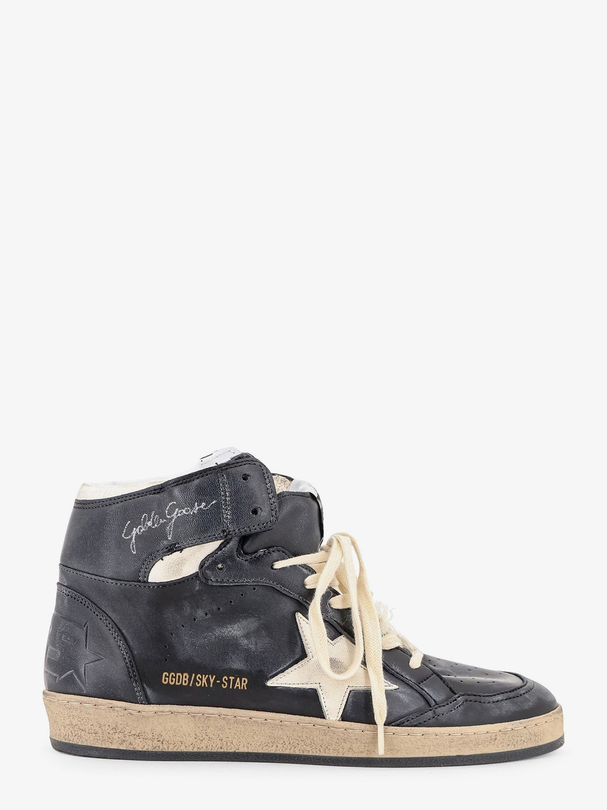 Golden Goose Sky Star Sneakers In Leather With A Used Effect