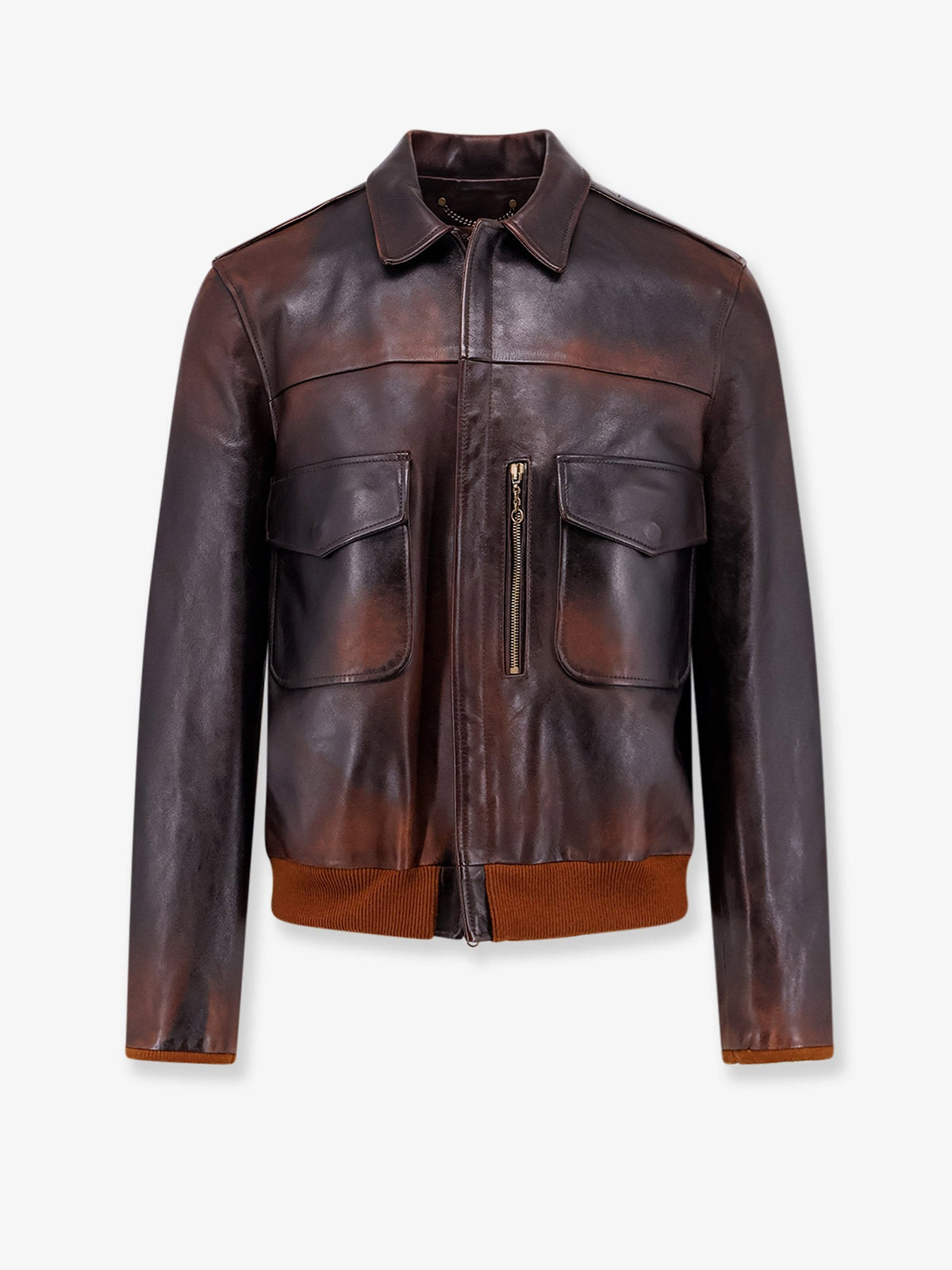 Golden Goose Archive Distressed Effect Leather Jacket