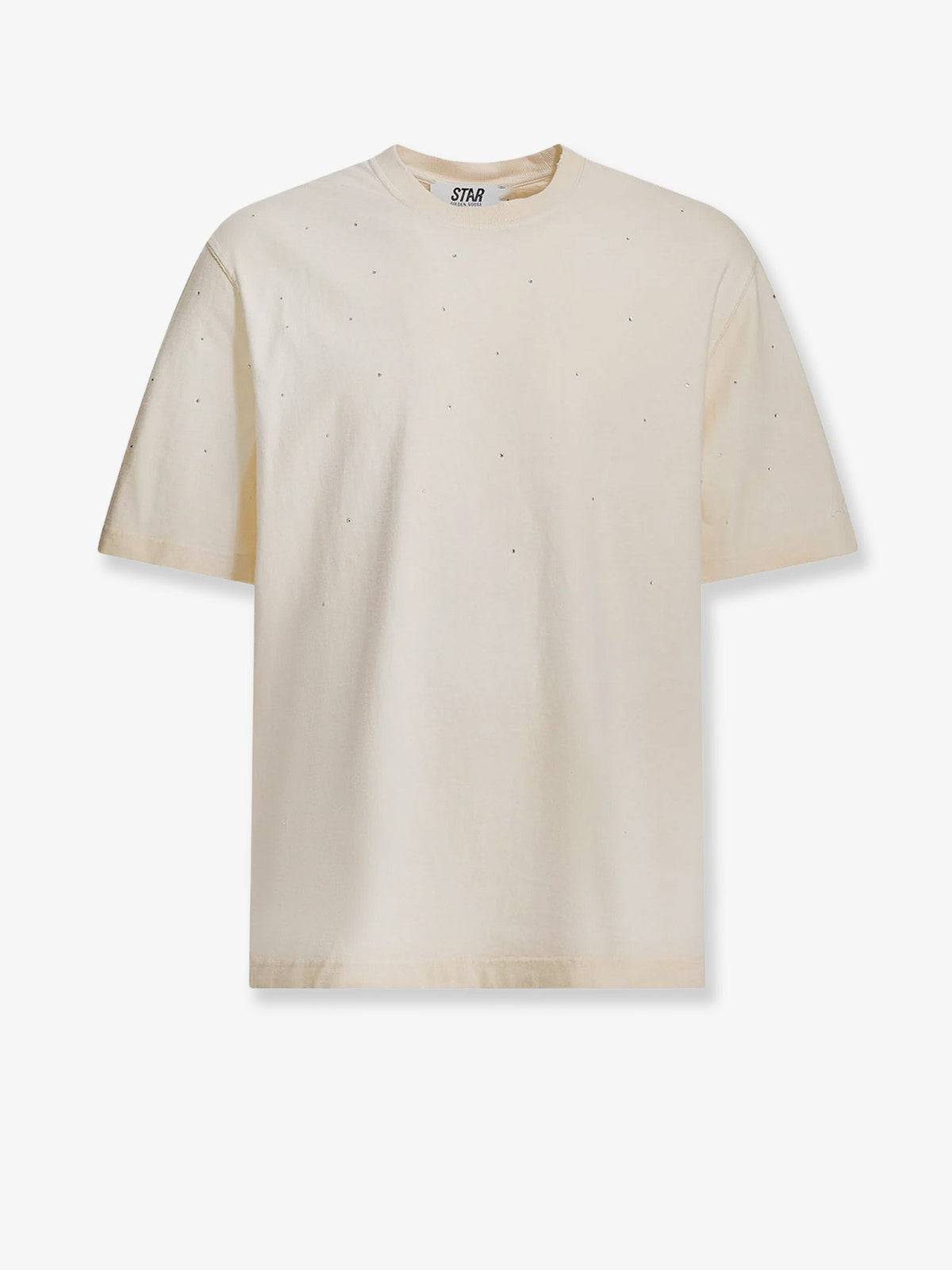 Golden Goose Cotton Star T-shirt With All-over Rhinestones