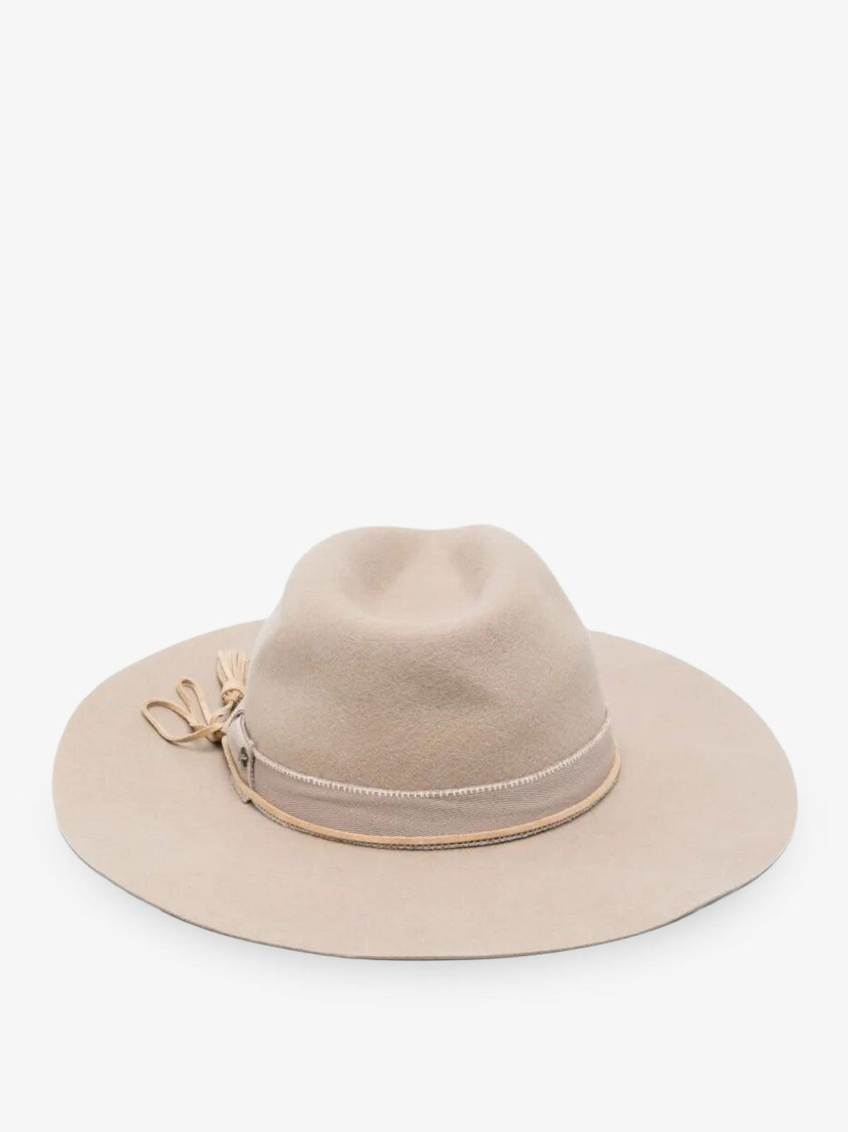 Golden Goose Wool Fedora Hat With Double Strap And Tone-on-tone Bow