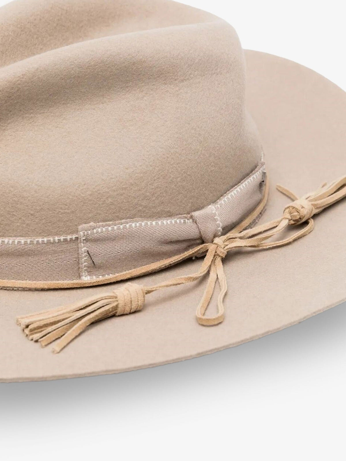 Golden Goose Wool Fedora Hat With Double Strap And Tone-on-tone Bow