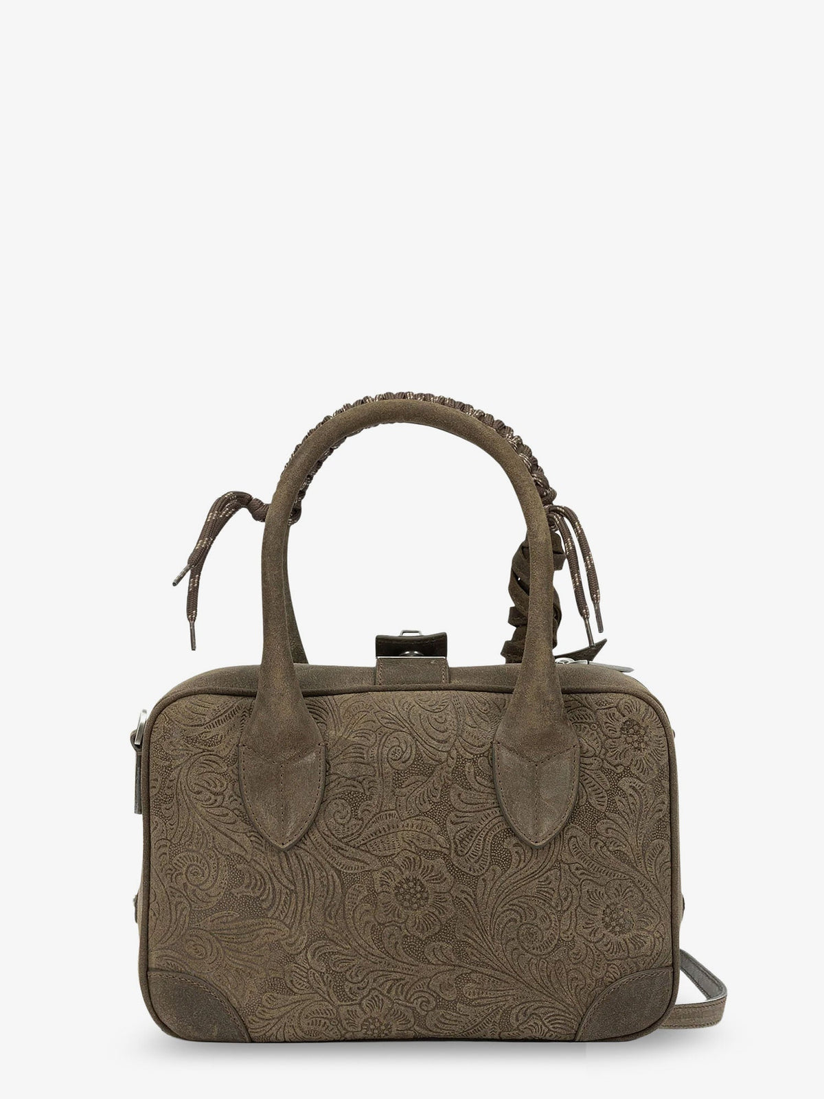 Golden Goose Suede Vita Bag Crossbody Bag With Floral Motif