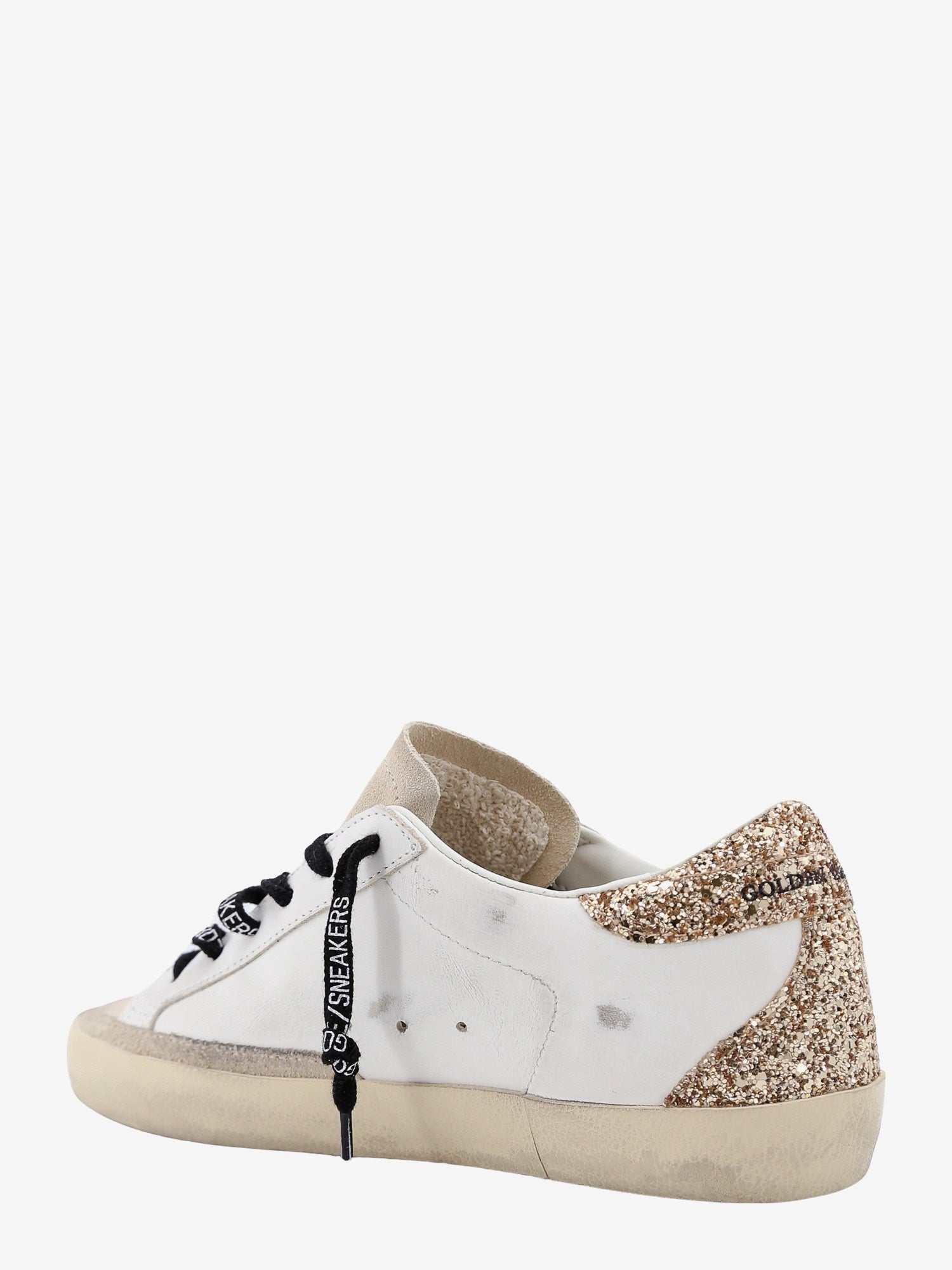 Golden Goose Super-star Leather Sneakers With Iconic Glitter Logo On The Side