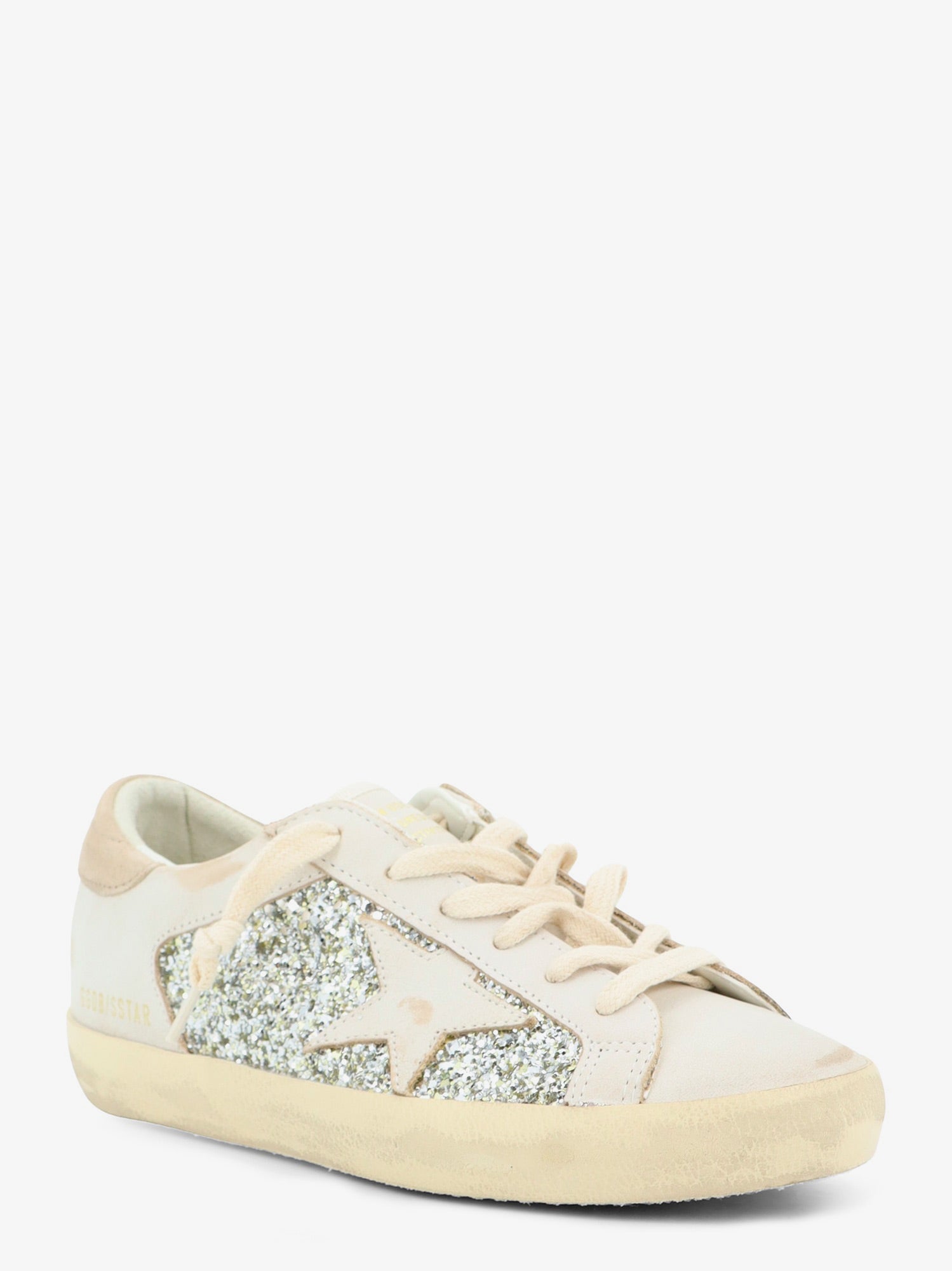 Golden Goose Superstar Leather Sneakers With All-over Glitter Pattern