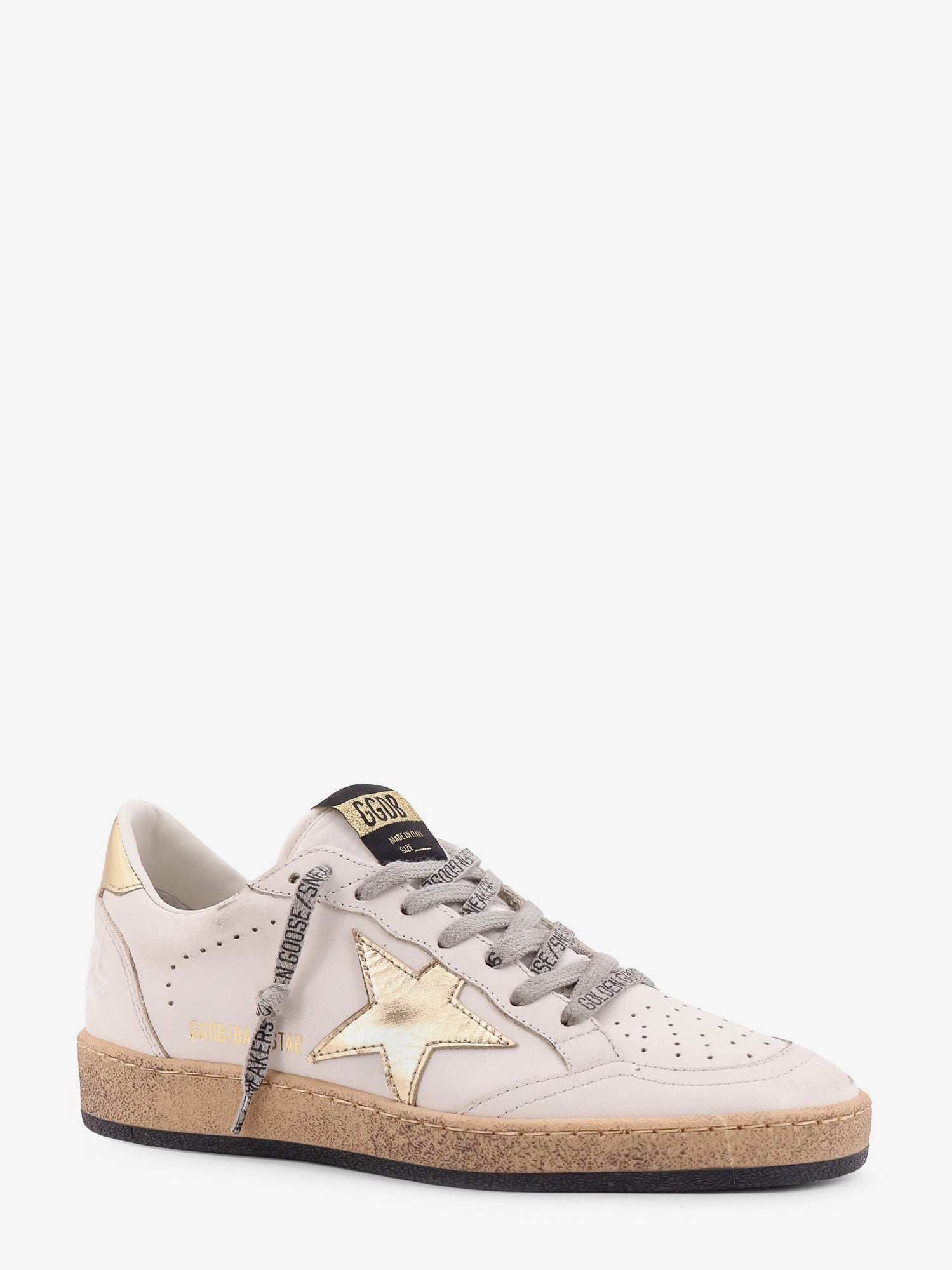 Golden Goose Ball Star Leather Sneakers With Side Logo