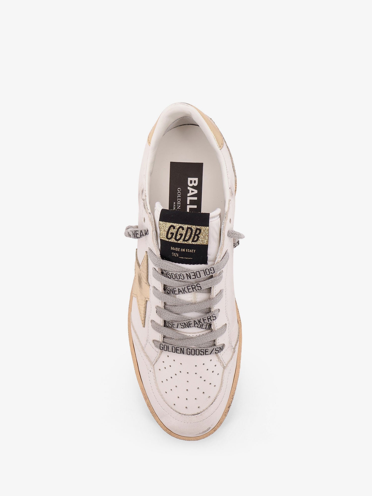 Golden Goose Ball Star Leather Sneakers With Side Logo