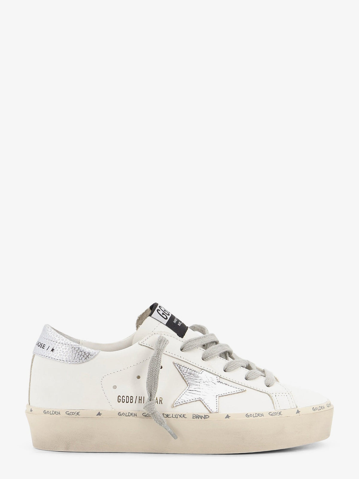 Golden Goose Hi-star Leather Sneakers With Iconic Side Logo