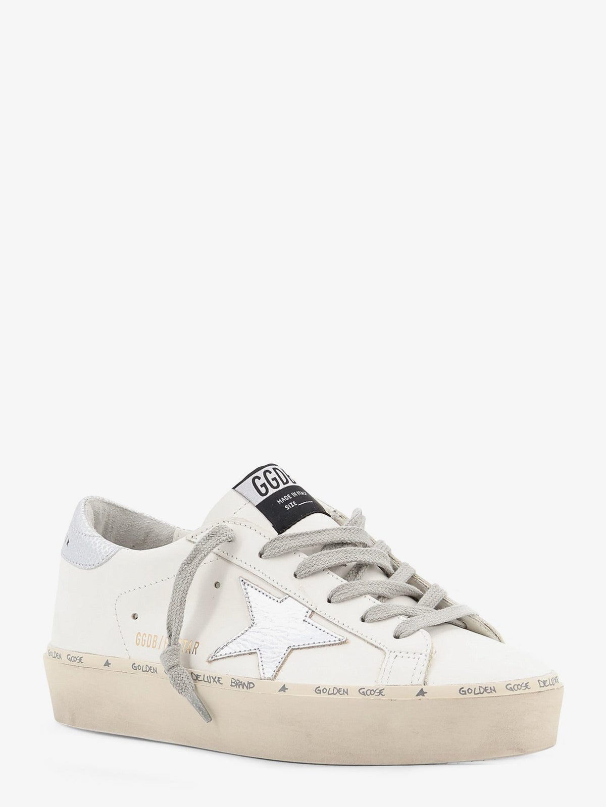 Golden Goose Hi-star Leather Sneakers With Iconic Side Logo