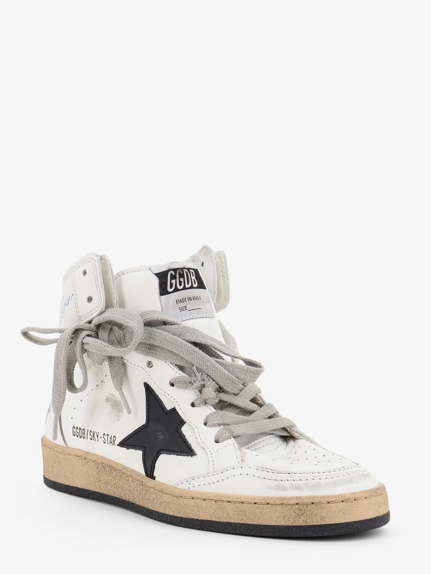 Golden Goose Sky Star Leather Sneakers With Iconic Side Logo
