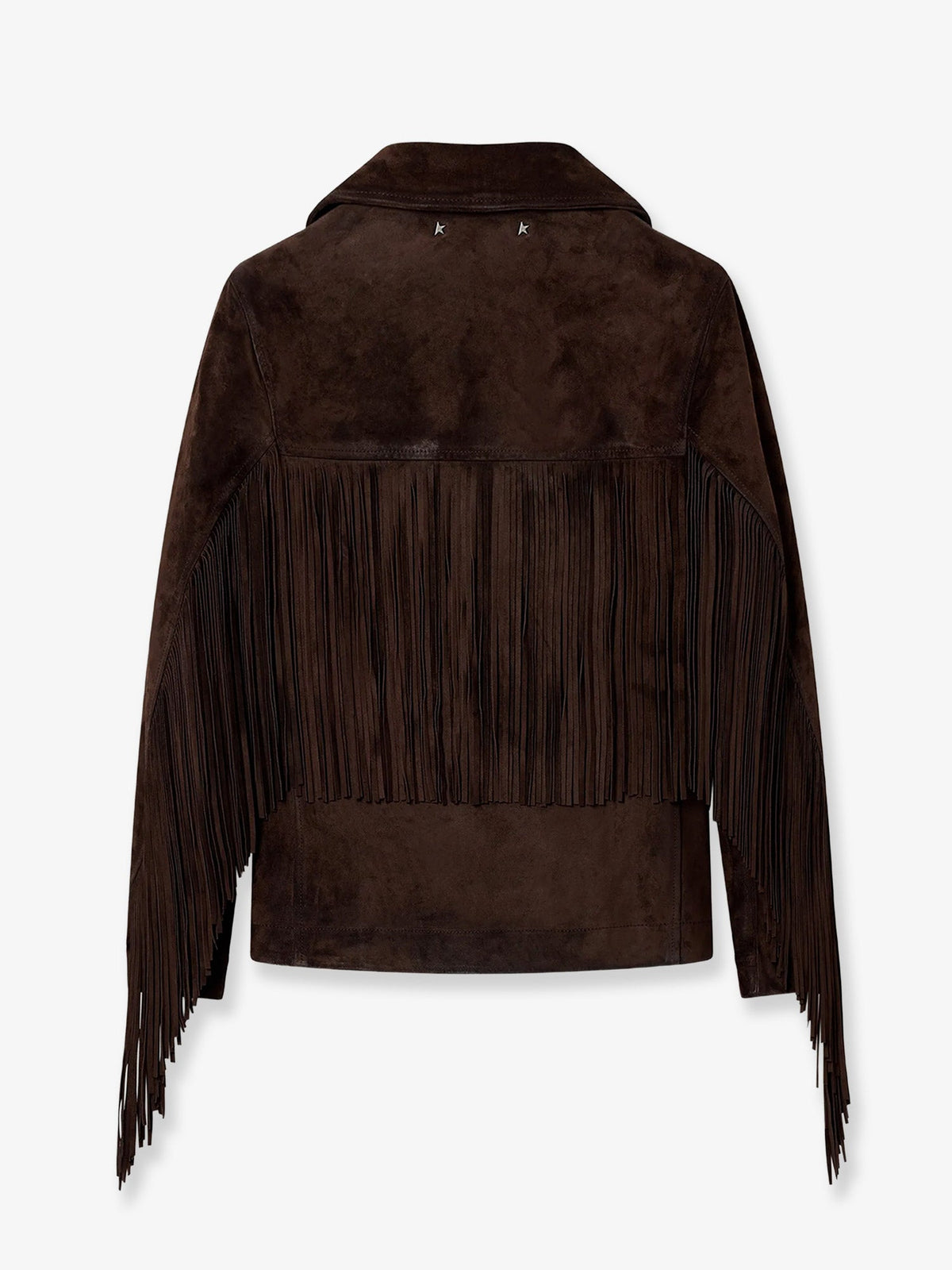 Golden Goose Linda Journey Waxed Suede Jacket With Fringes