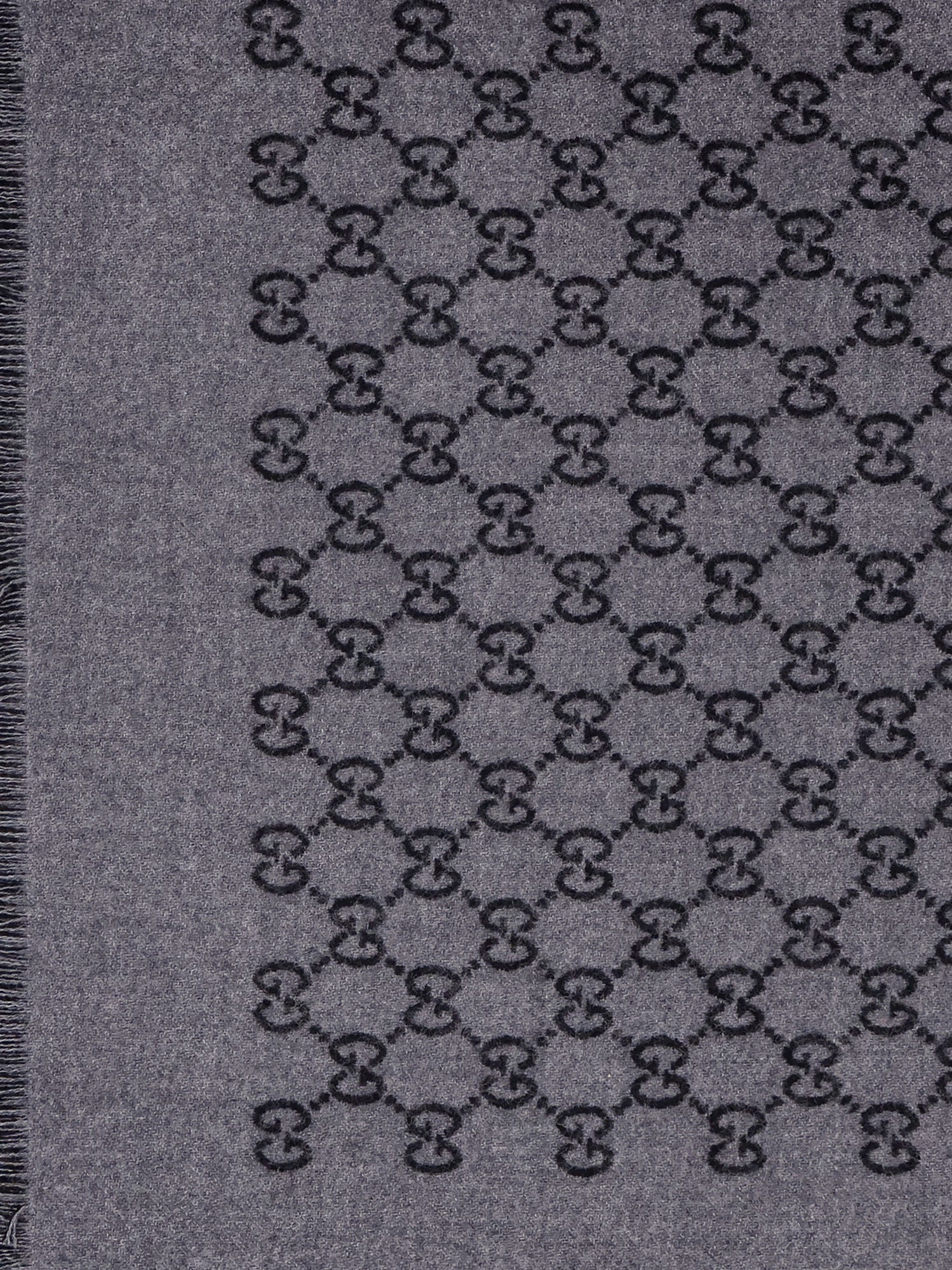 Gucci Double Wool Jacquard Scarf With Gg Motif