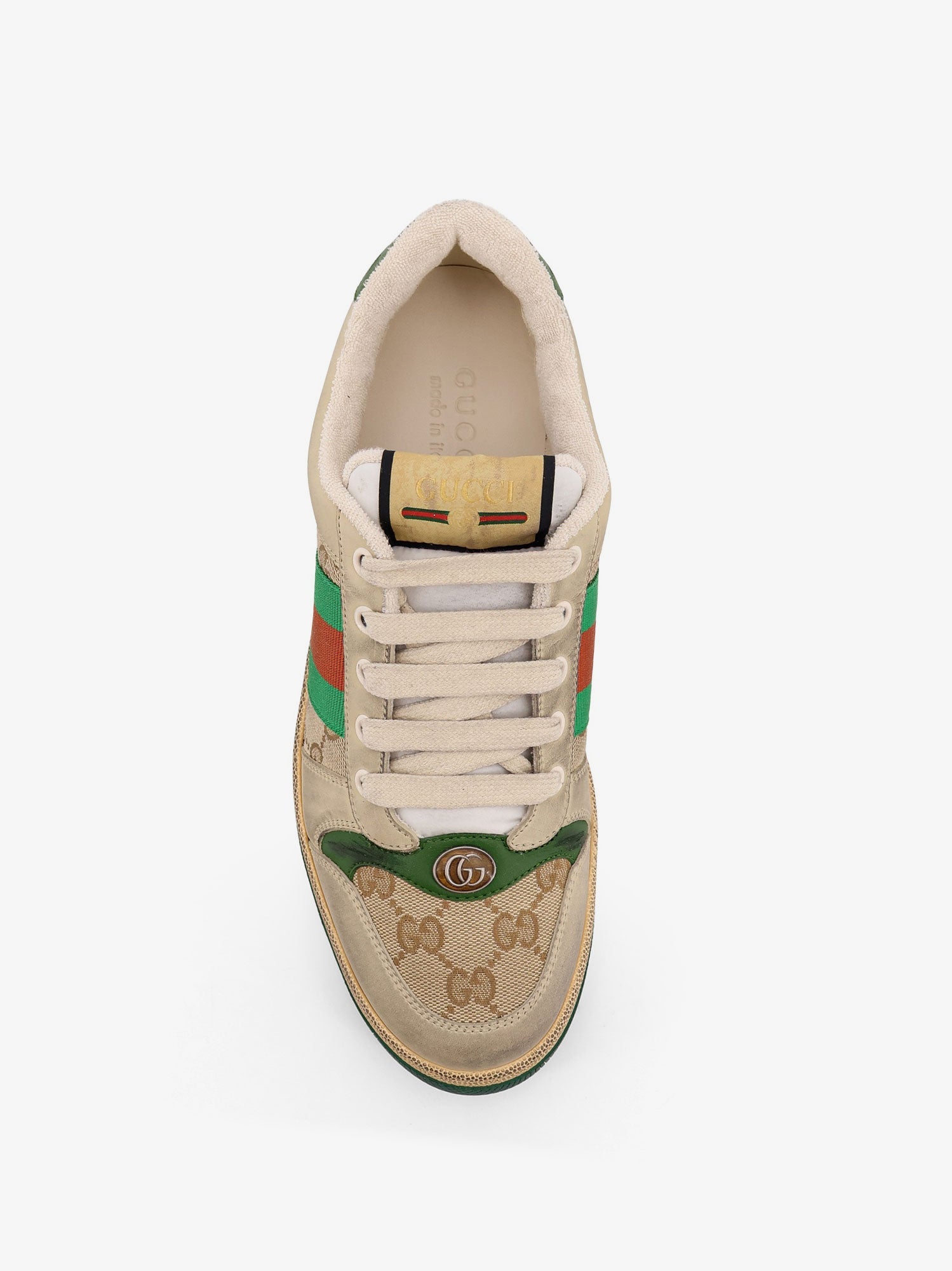 Gucci Screener Gg Low-top Vintage Leather Sneakers