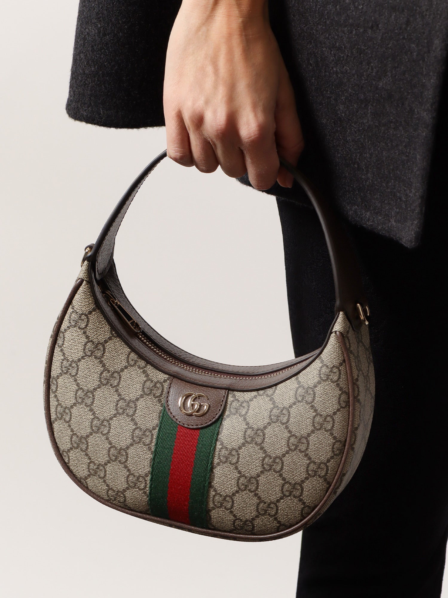 Gucci Ophidia Gg Supreme Fabric And Leather Shoulder Bag