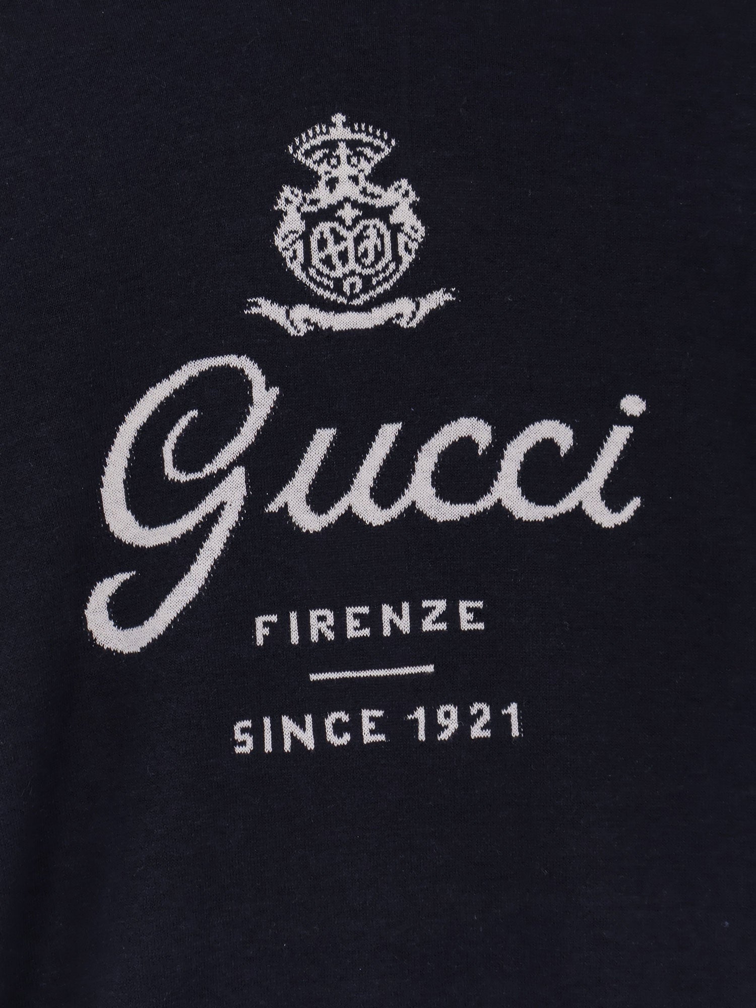 Gucci Silk And Linen Sweater With Gucci Firenze Since 1921 Inlay