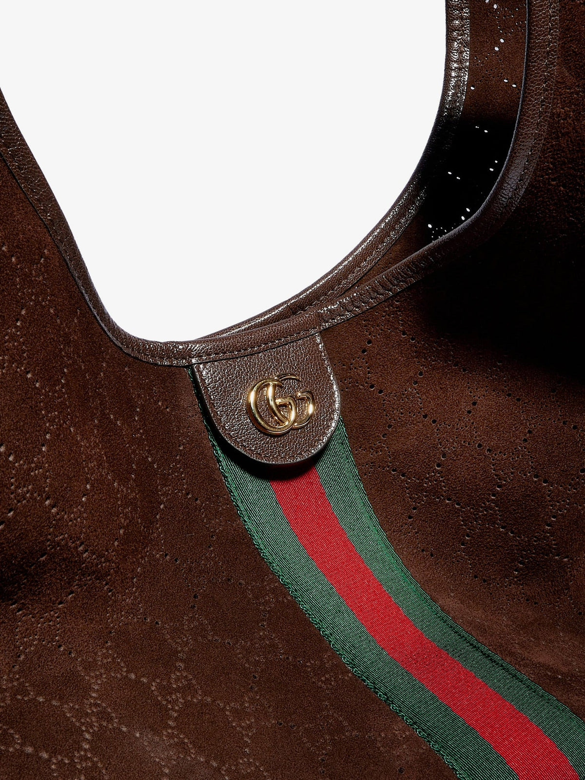 Gucci Gucci Giglio Perforated Suede Shopping Bag