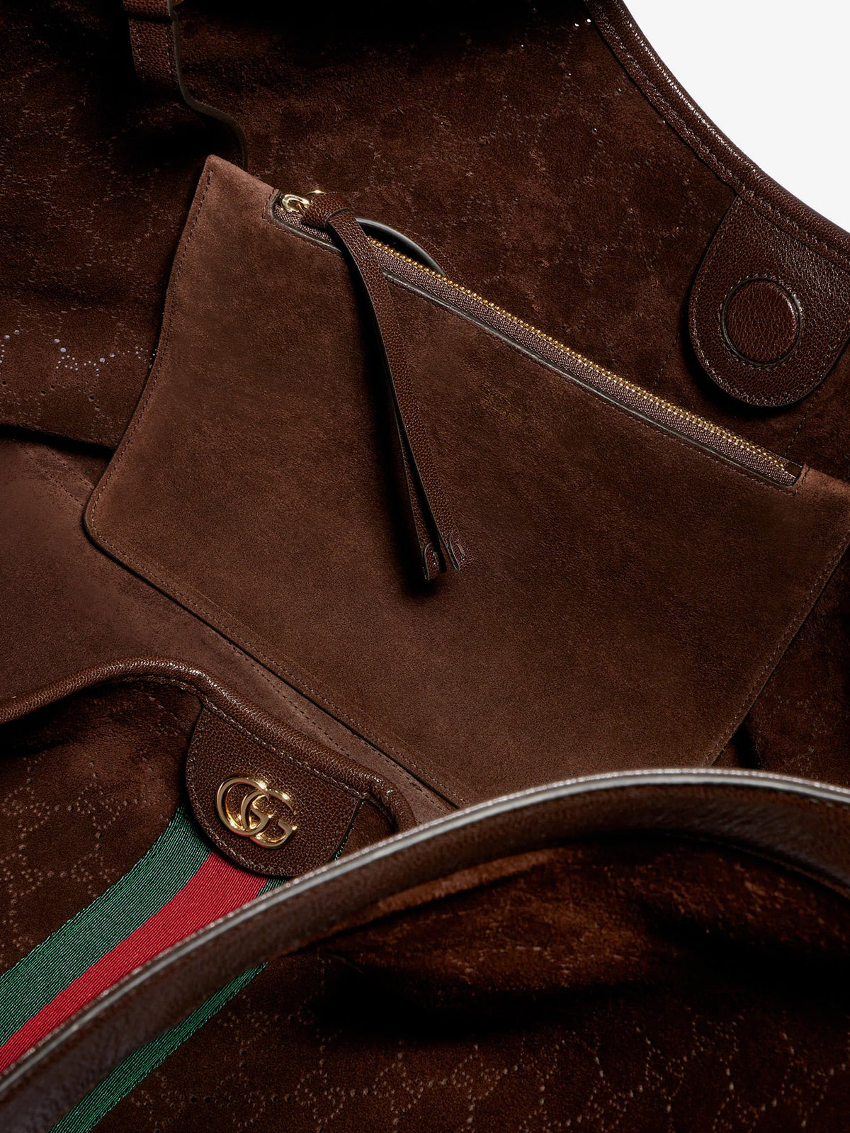 Gucci Gucci Giglio Perforated Suede Shopping Bag